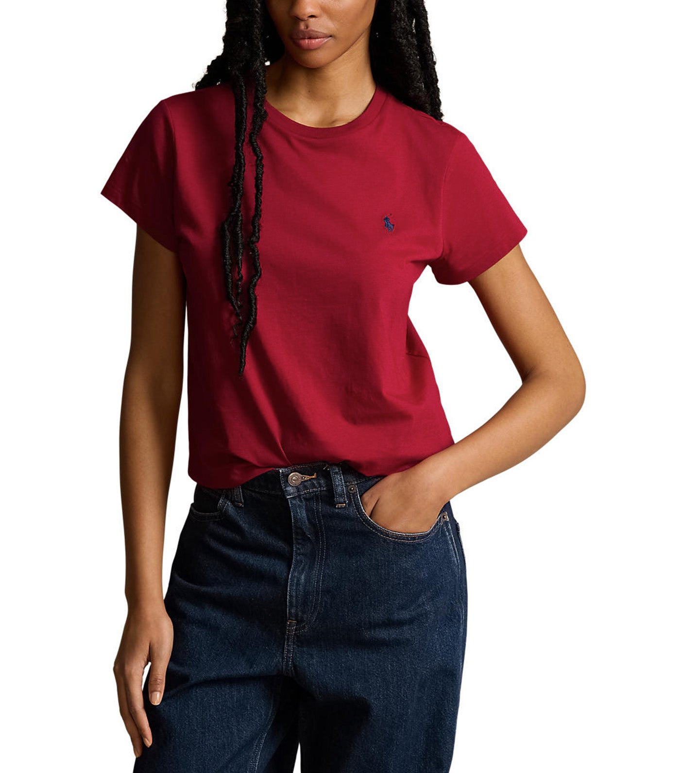 Women's Cotton Jersey Crewneck Tee Red