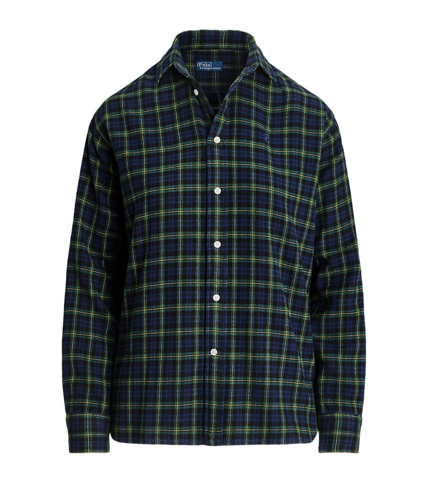 Women's Relaxed Fit Plaid Cotton Shirt Navy/Green Multi