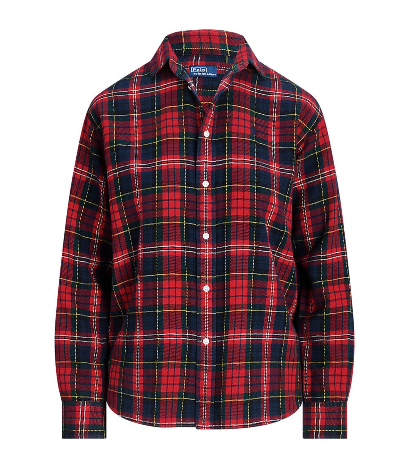 Women's Relaxed Fit Plaid Cotton Shirt Red Multi