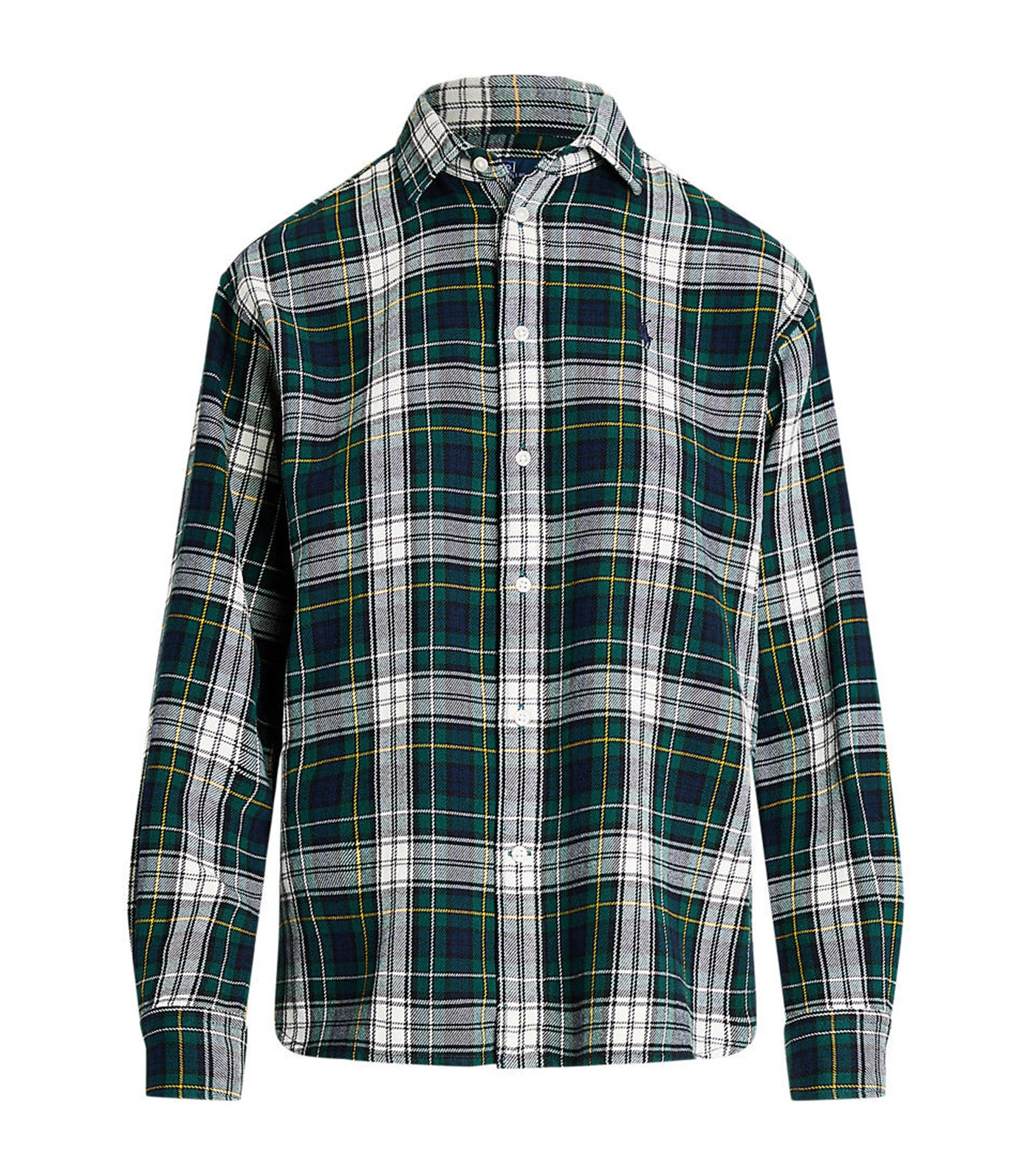 Women's Relaxed Fit Plaid Cotton Shirt Green Multi