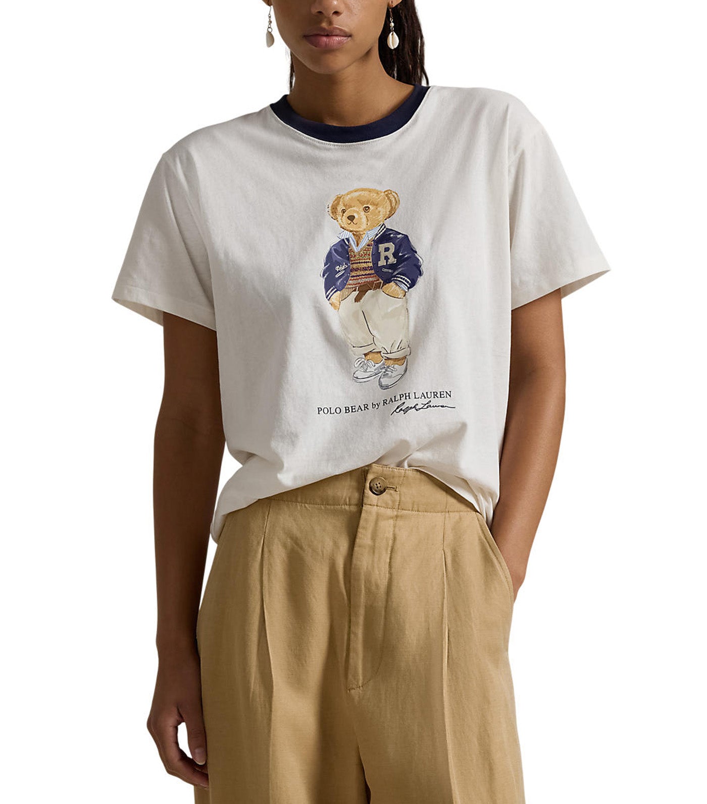 Women's Polo Bear Cotton Jersey Tee White