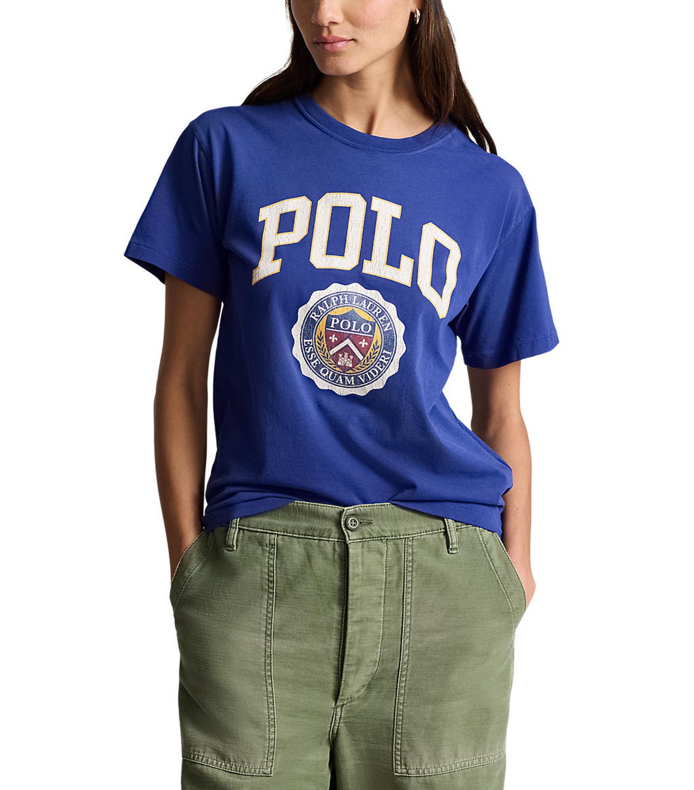 Women's Logo Crest Cotton Jersey Tee Blue