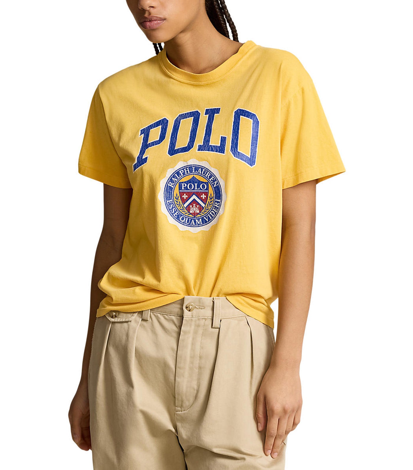 Women's Logo Crest Cotton Jersey Tee Gold