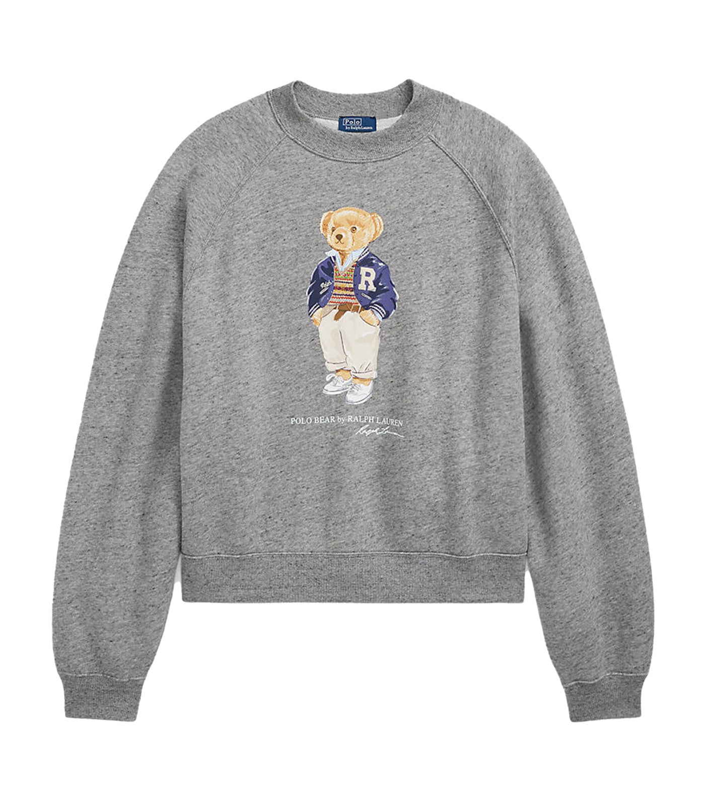 Women's Polo Bear Oversize Fleece Crewneck Gray Heather