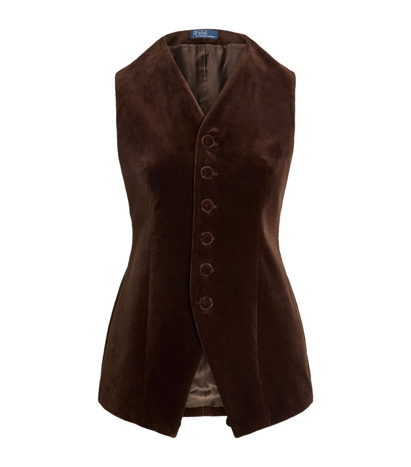 Women's Long Velvet Vest Brown