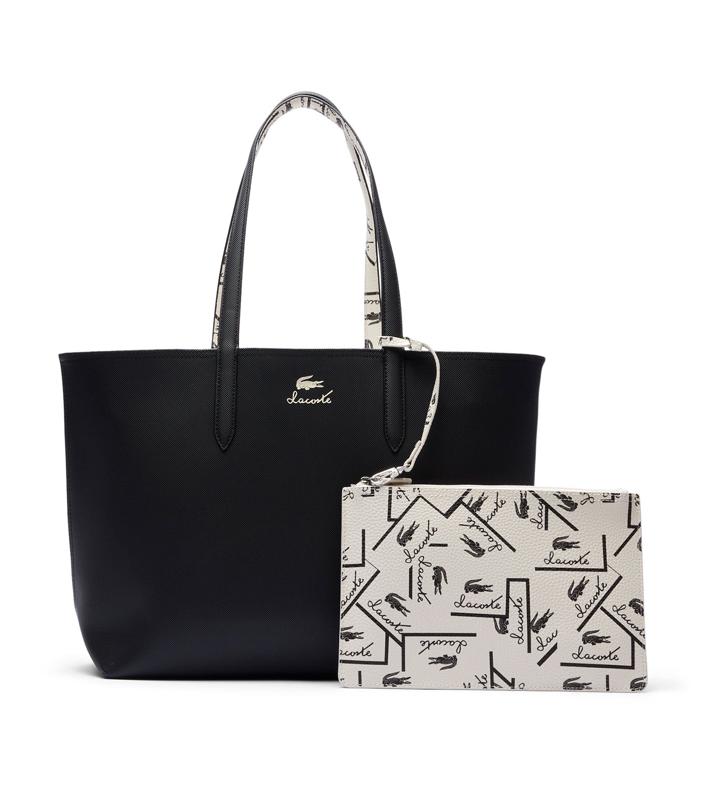 Reversible Anna Tote with Signature Signature Rl Noir Farine