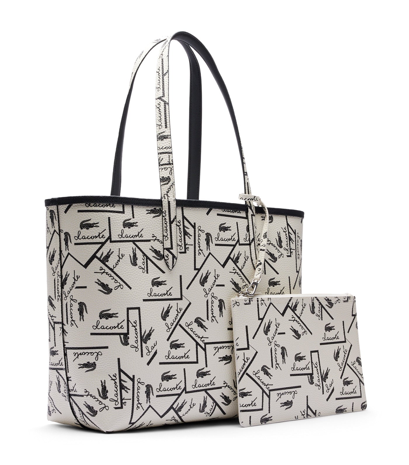 Reversible Anna Tote with Signature Signature Rl Noir Farine