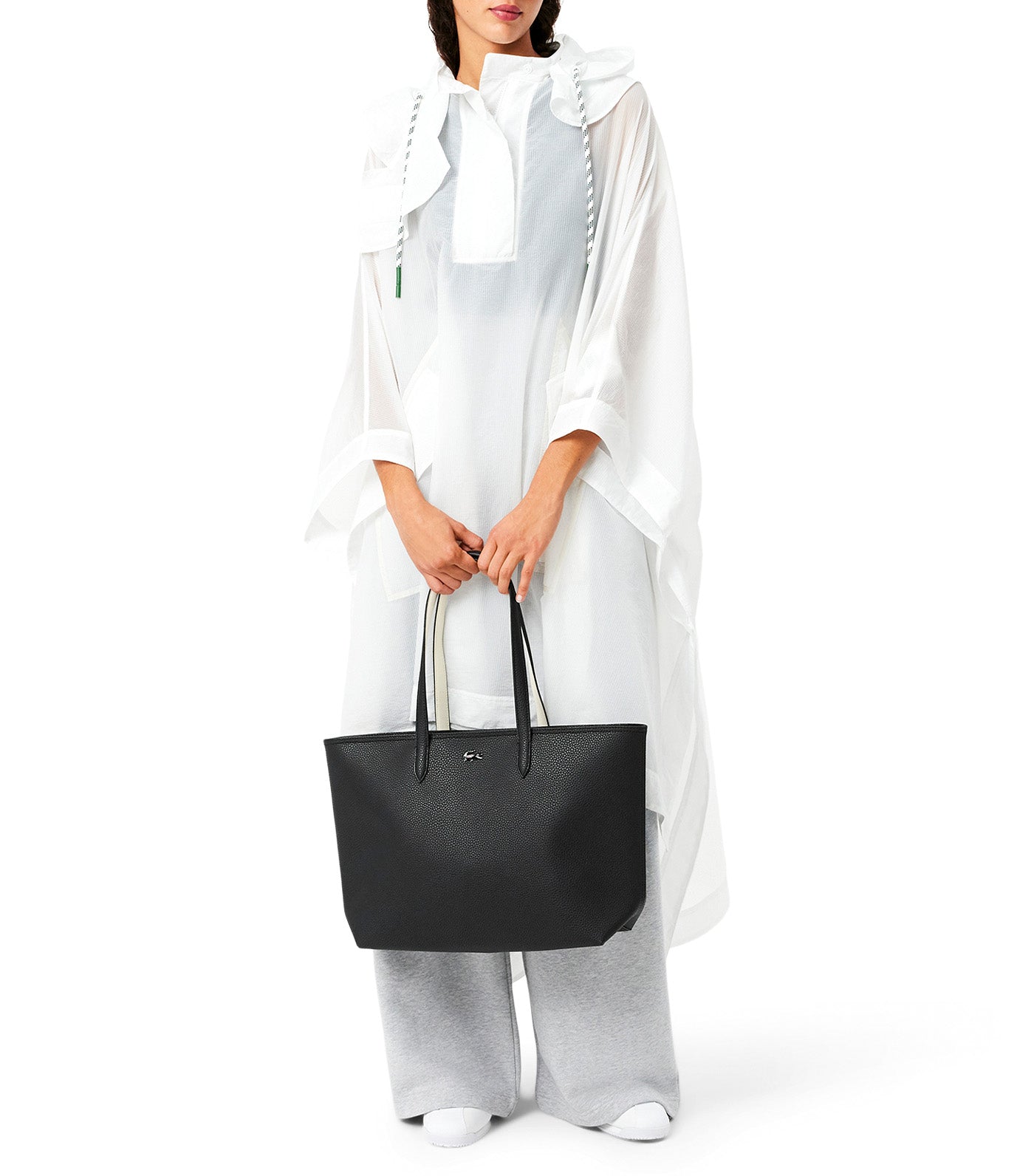 Anna Zipped Shopping Bag Noir Farine
