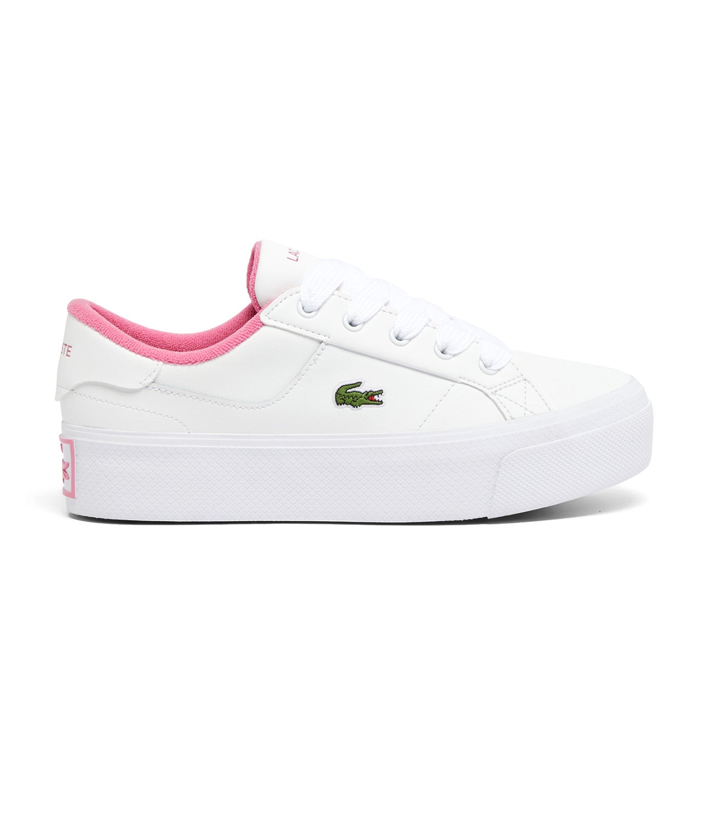 Women's Ziane Platform Leather Trainers White/Light Pink