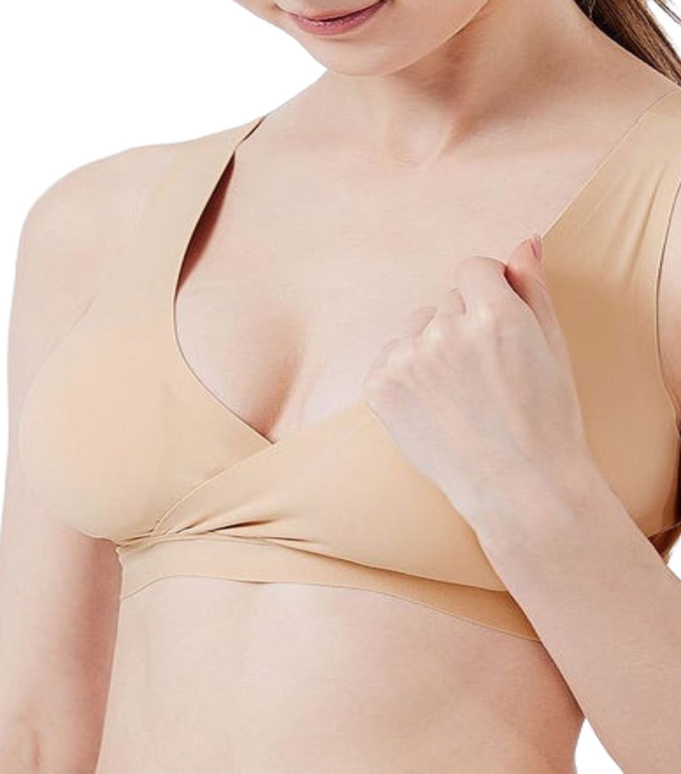 Mamaway Ultra Silky Crossover Sleeping & Nursing Bra Nude