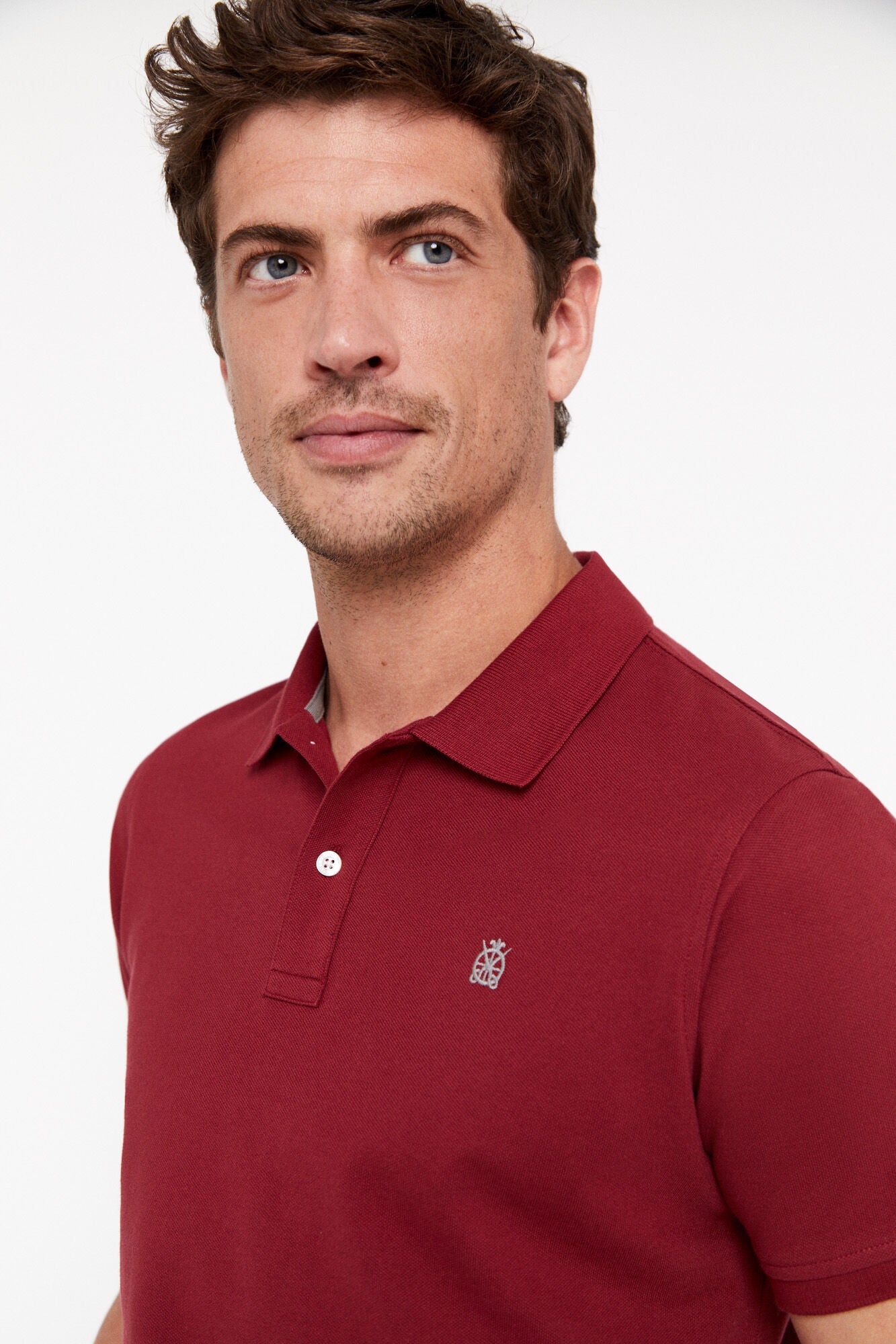 Essential Slim Polo Shirt Top Maroon