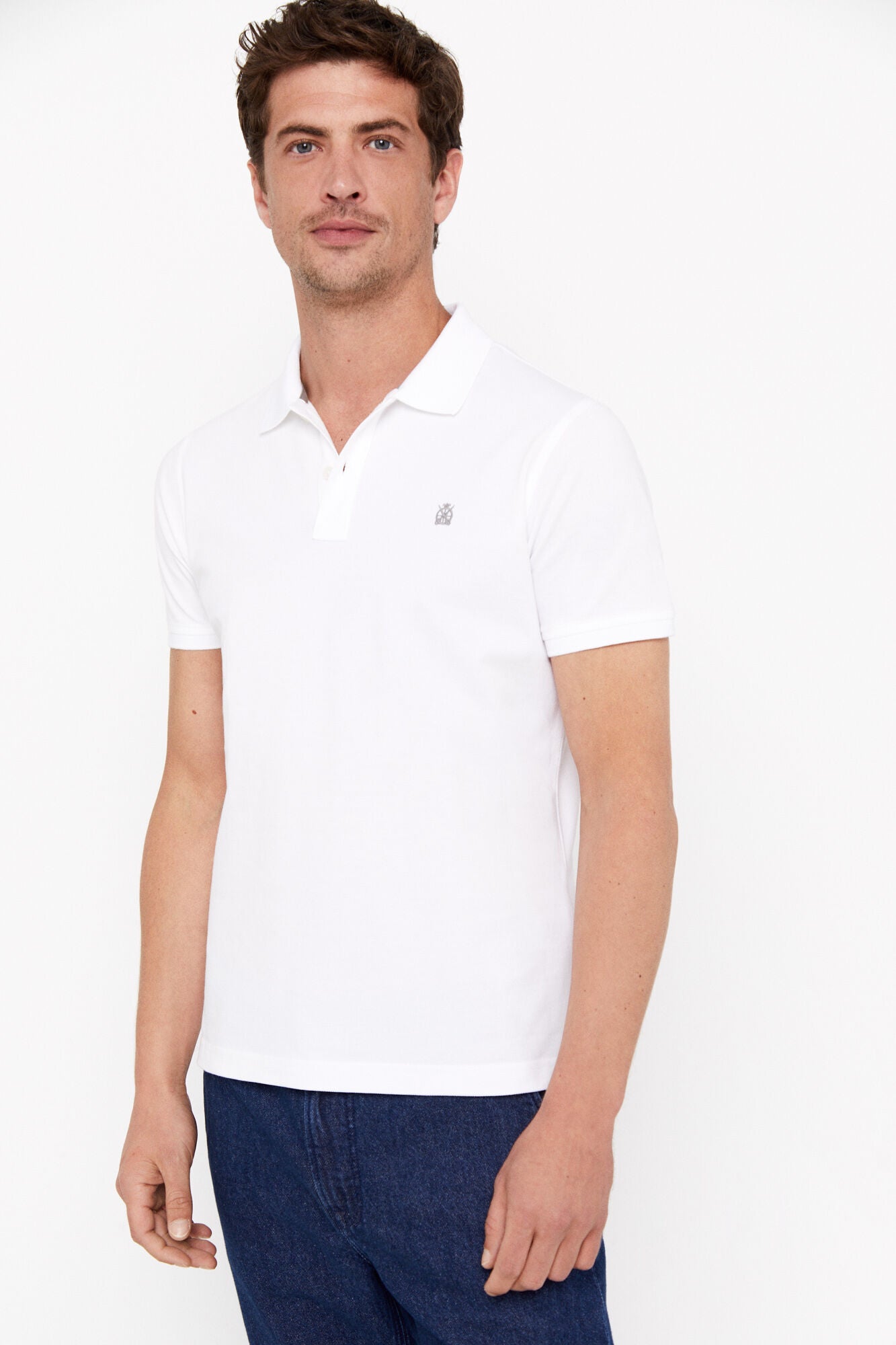 Essential Slim Polo Shirt Top White