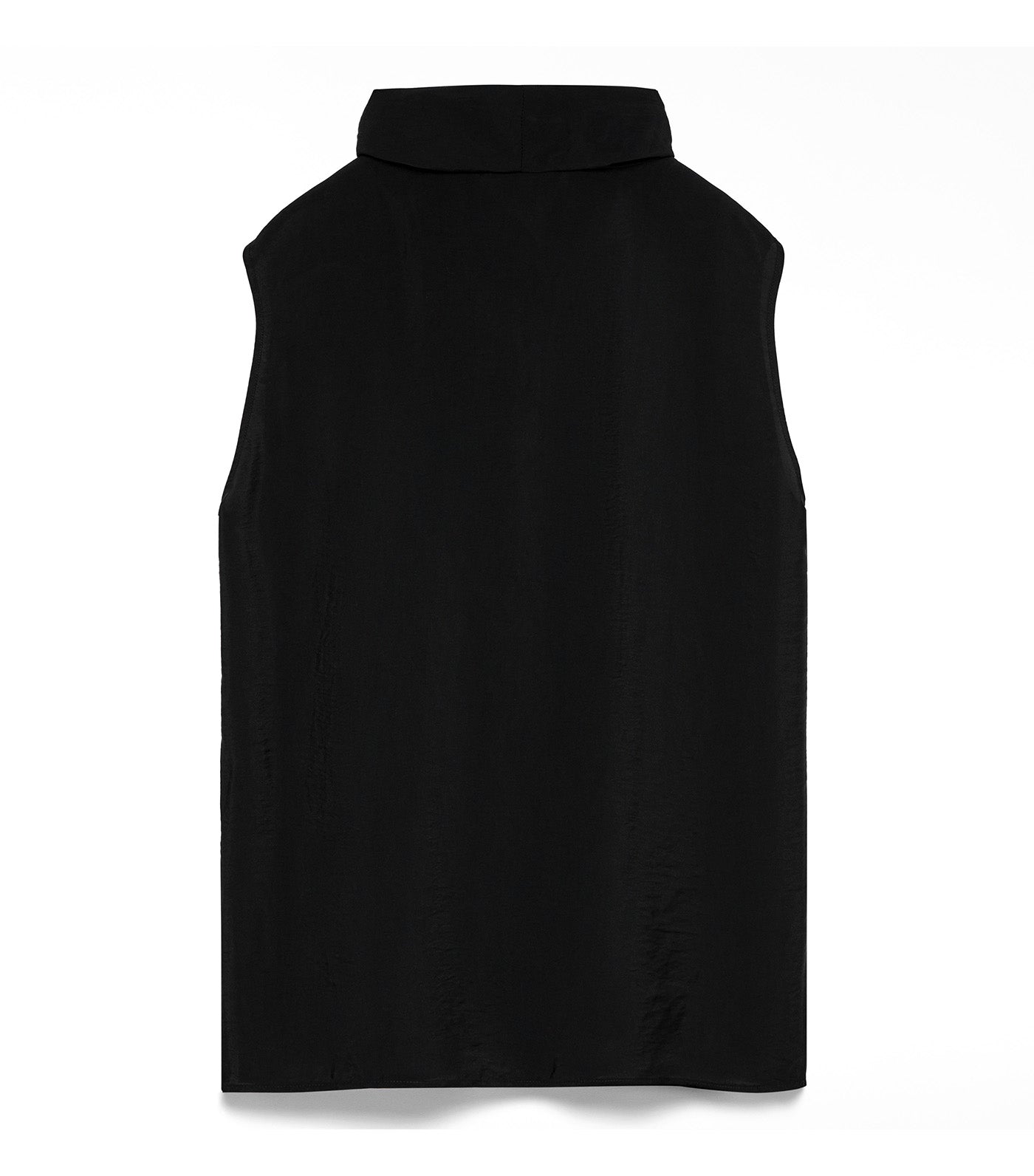 Draped High Neck Fluid Top Black