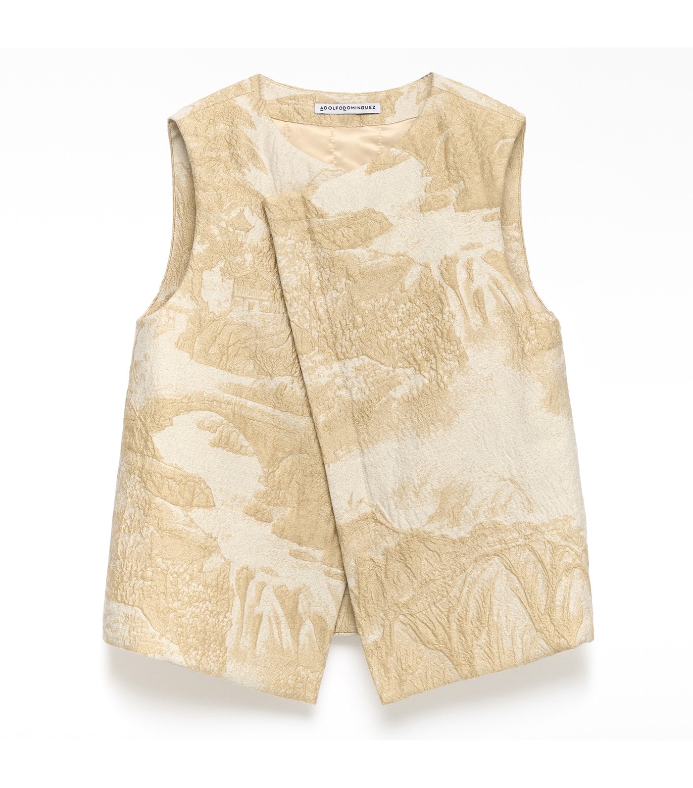 Textured Cross-Front Top Natural