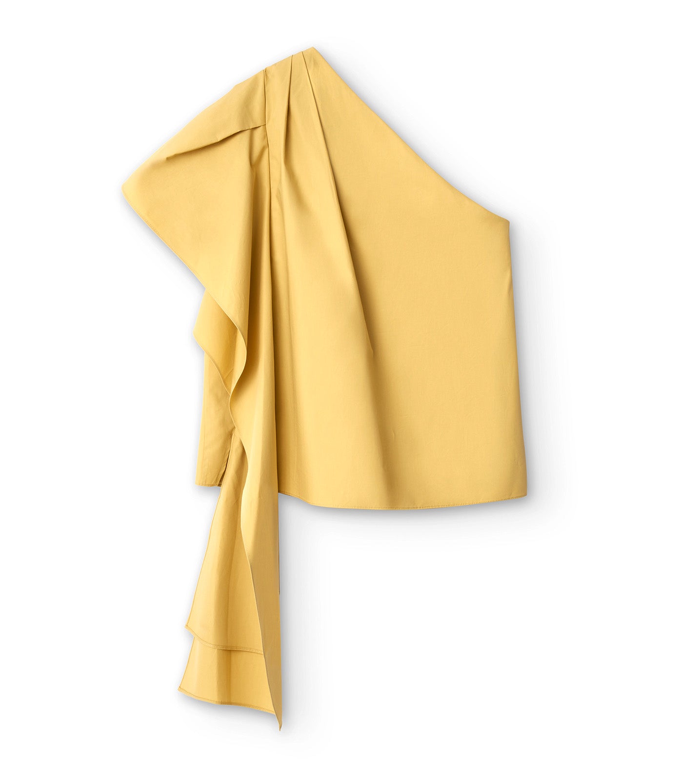 Asymmetrical Top with Side Ruffle Yellow