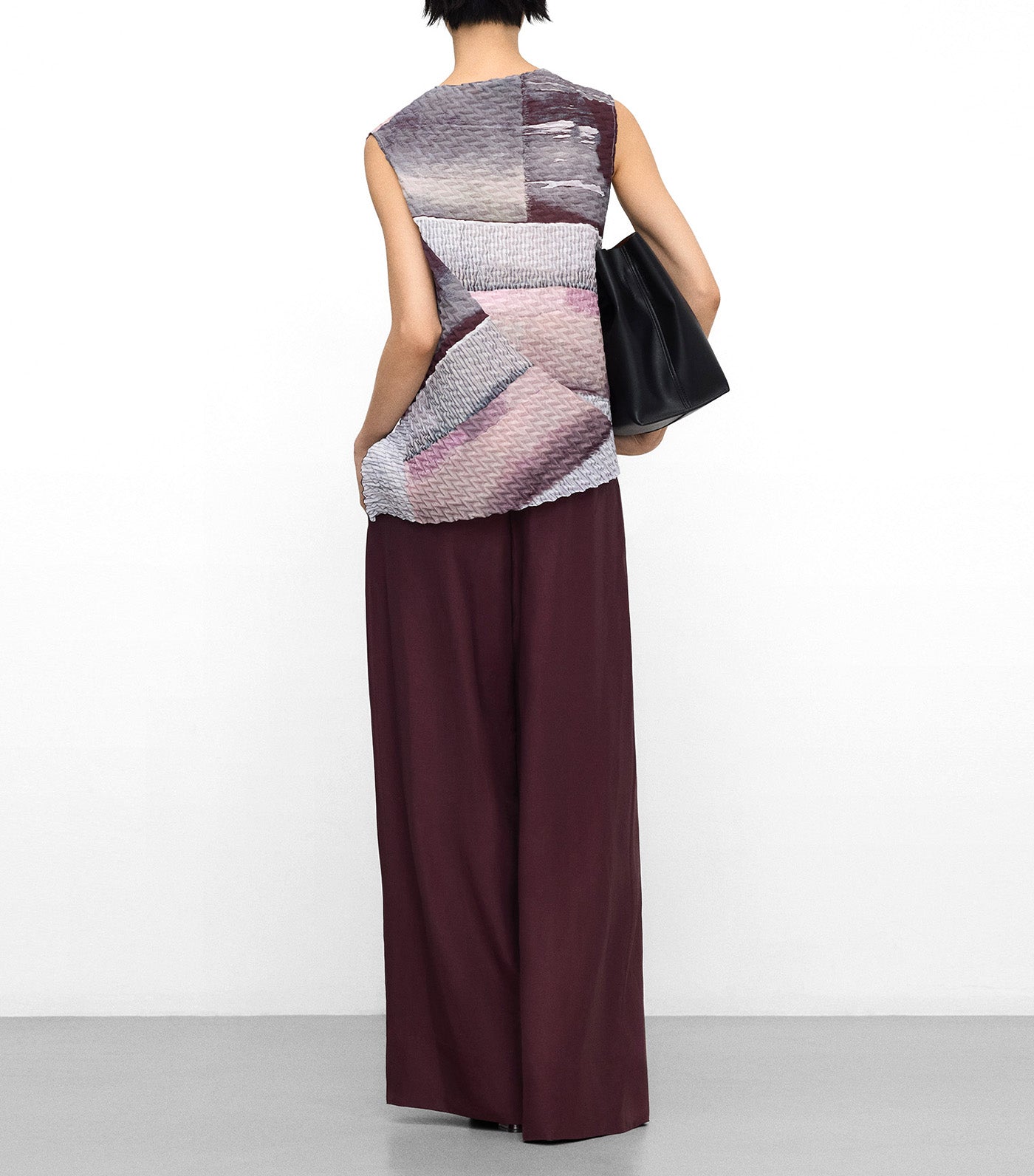 Adolfo Dominguez Crinkle Printed Asymmetric Top Multicolor