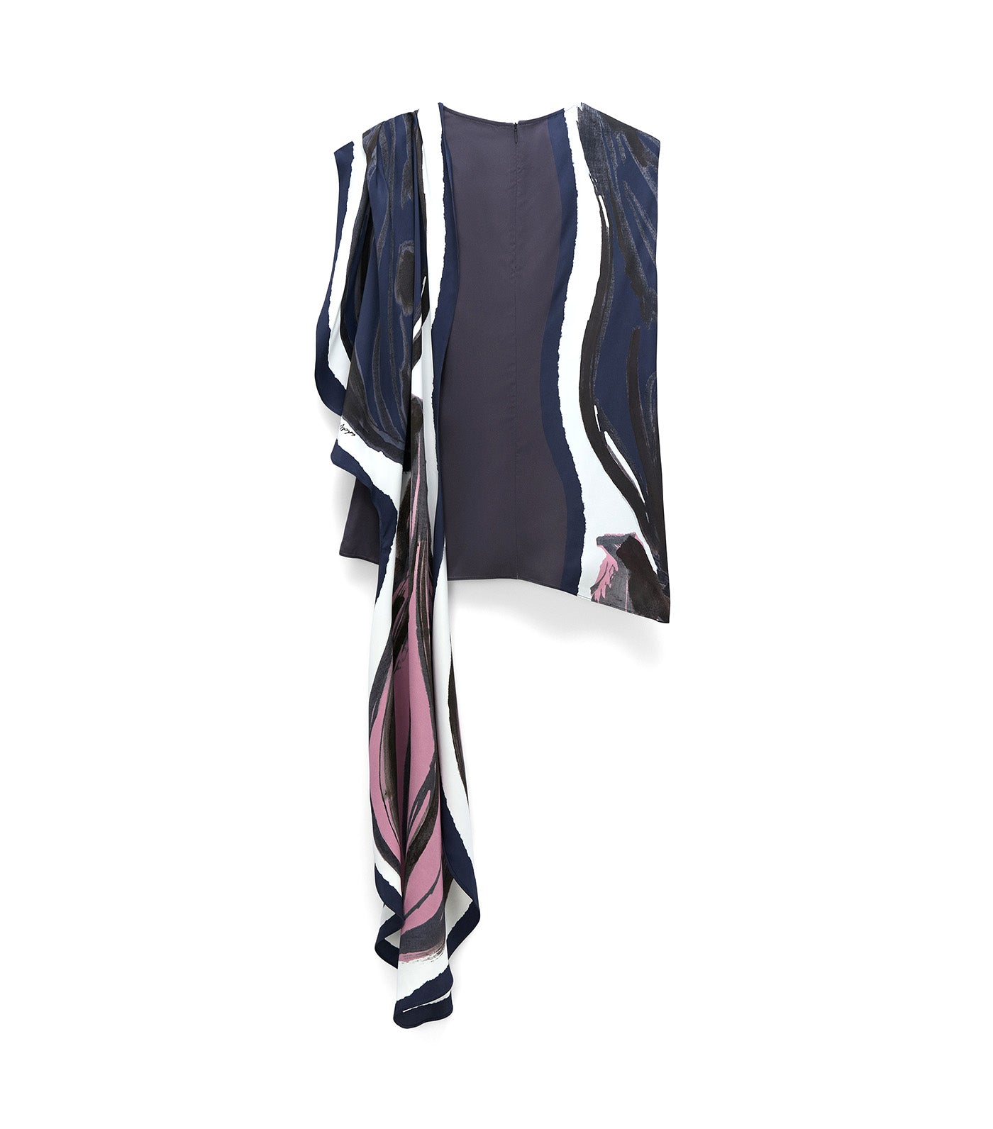 Adolfo Dominguez Printed Top with a Scarf Neck Flower Stamped