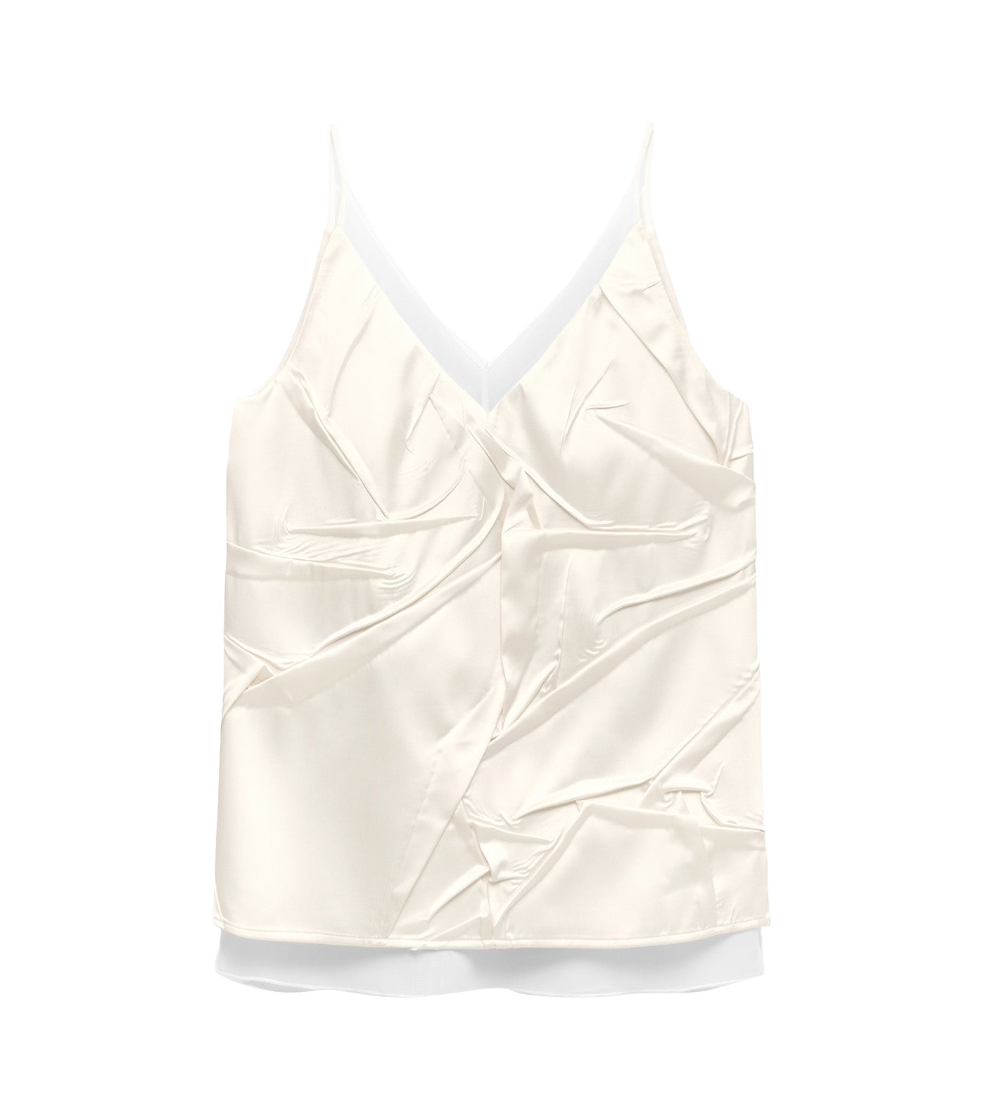 Mixed-Fabric Top Ecru