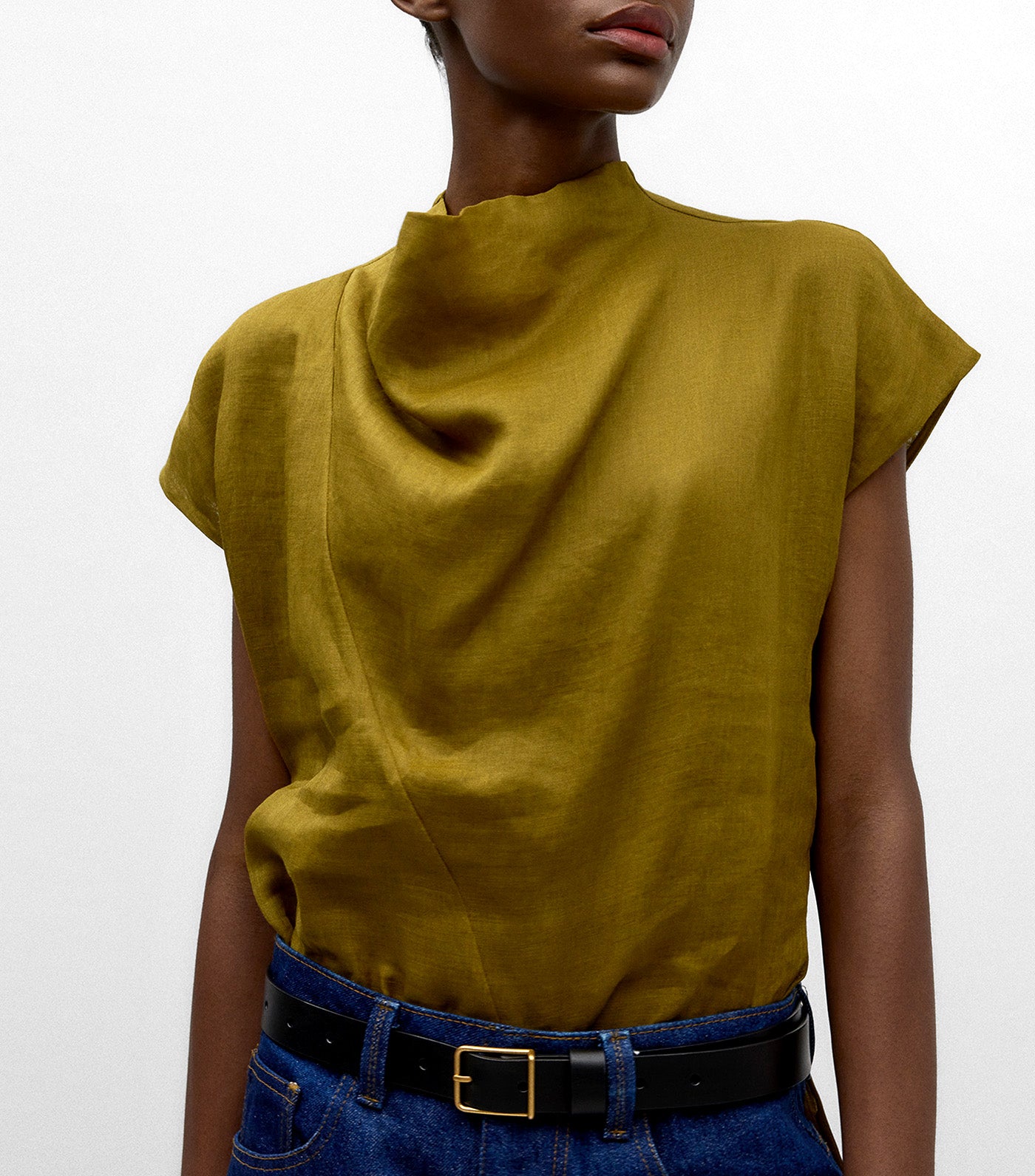 Ramie Top Olive Green