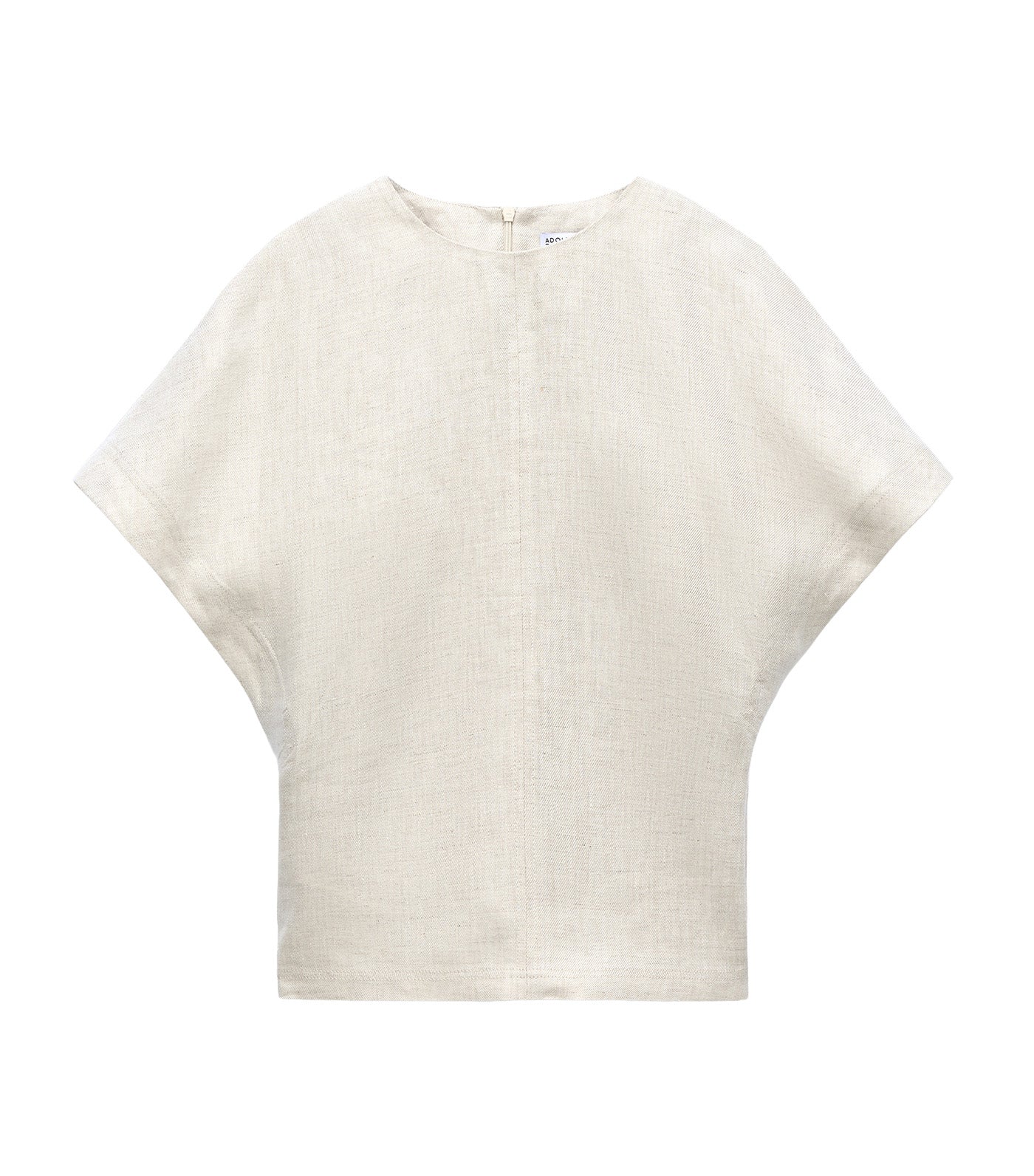 Linen Japanese Sleeve Semi-Fitted Top Stone