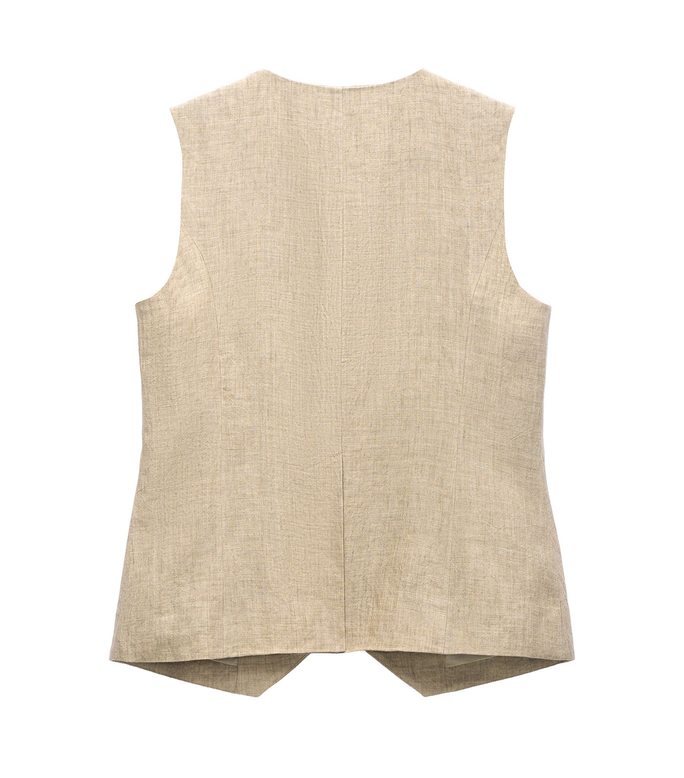 European Linen Tailored Vest Sand Melange