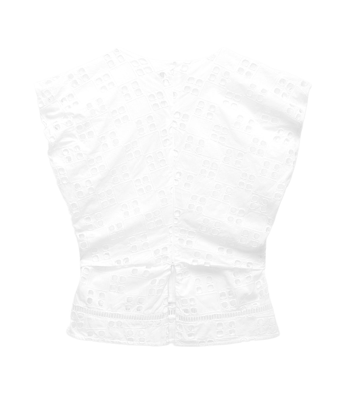 Poplin Fitted Top With English Embroidery White