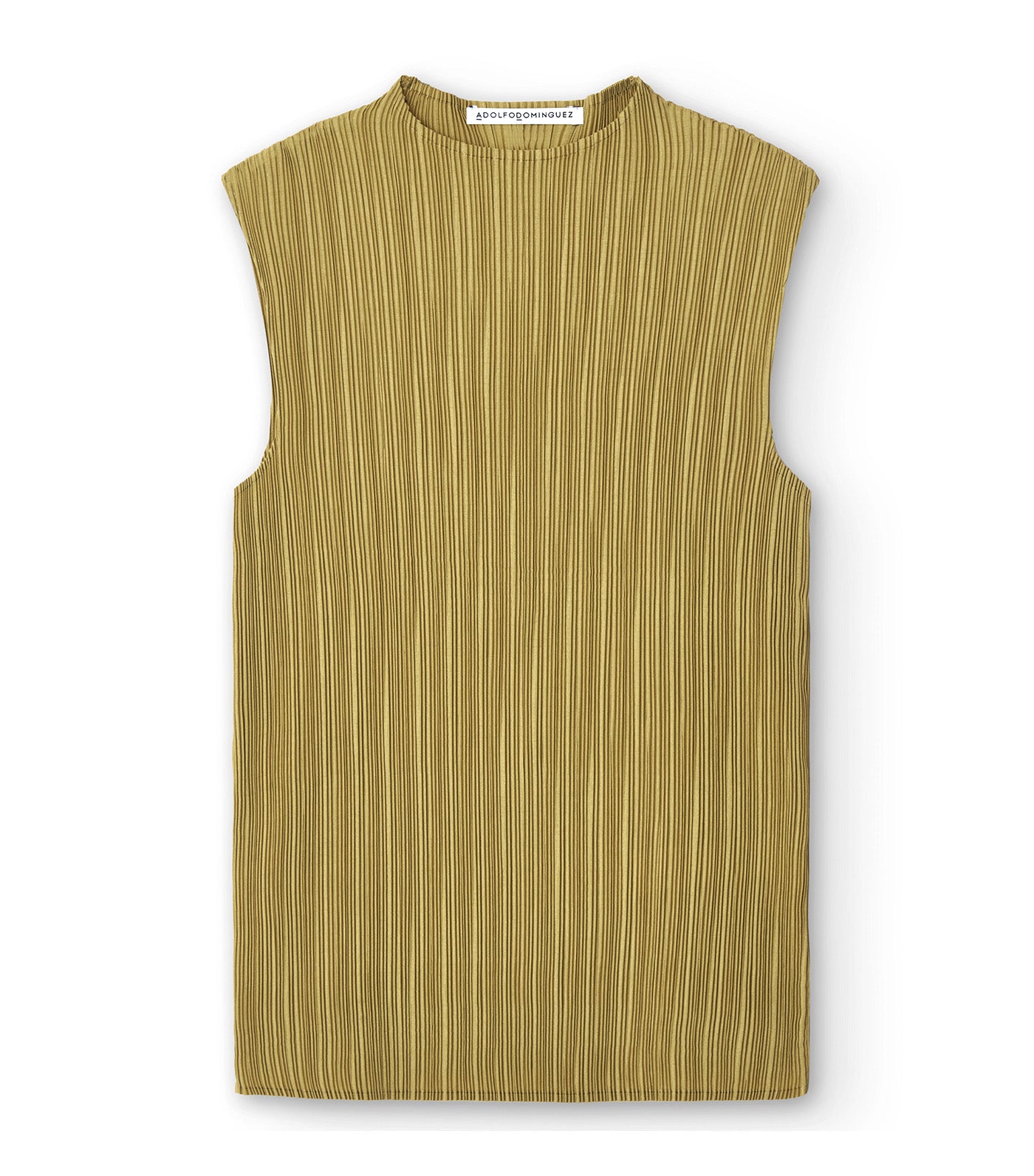 Sleeveless Crinkle Top Olive Green