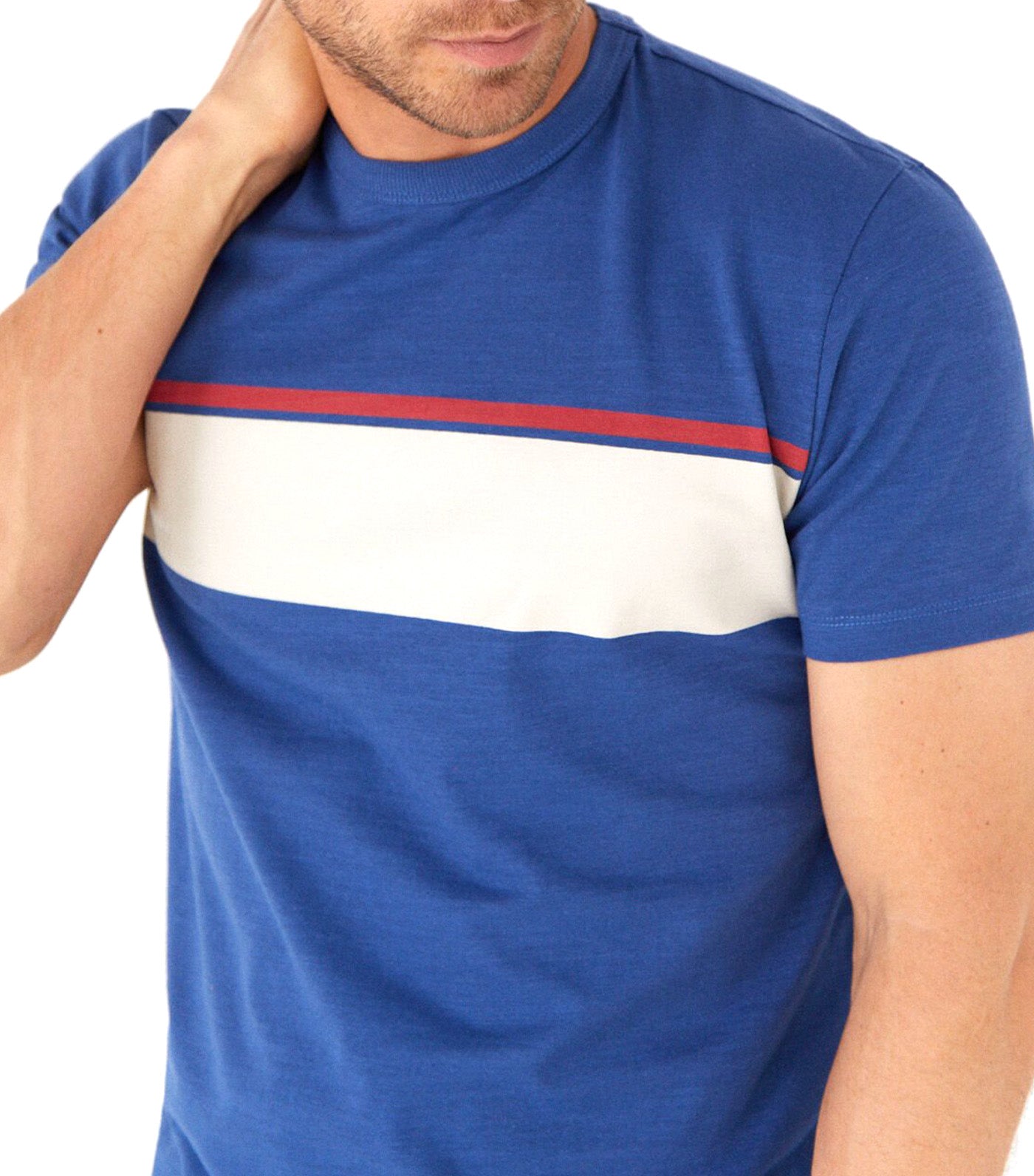 Striped Printed T-Shirt Medium Blue