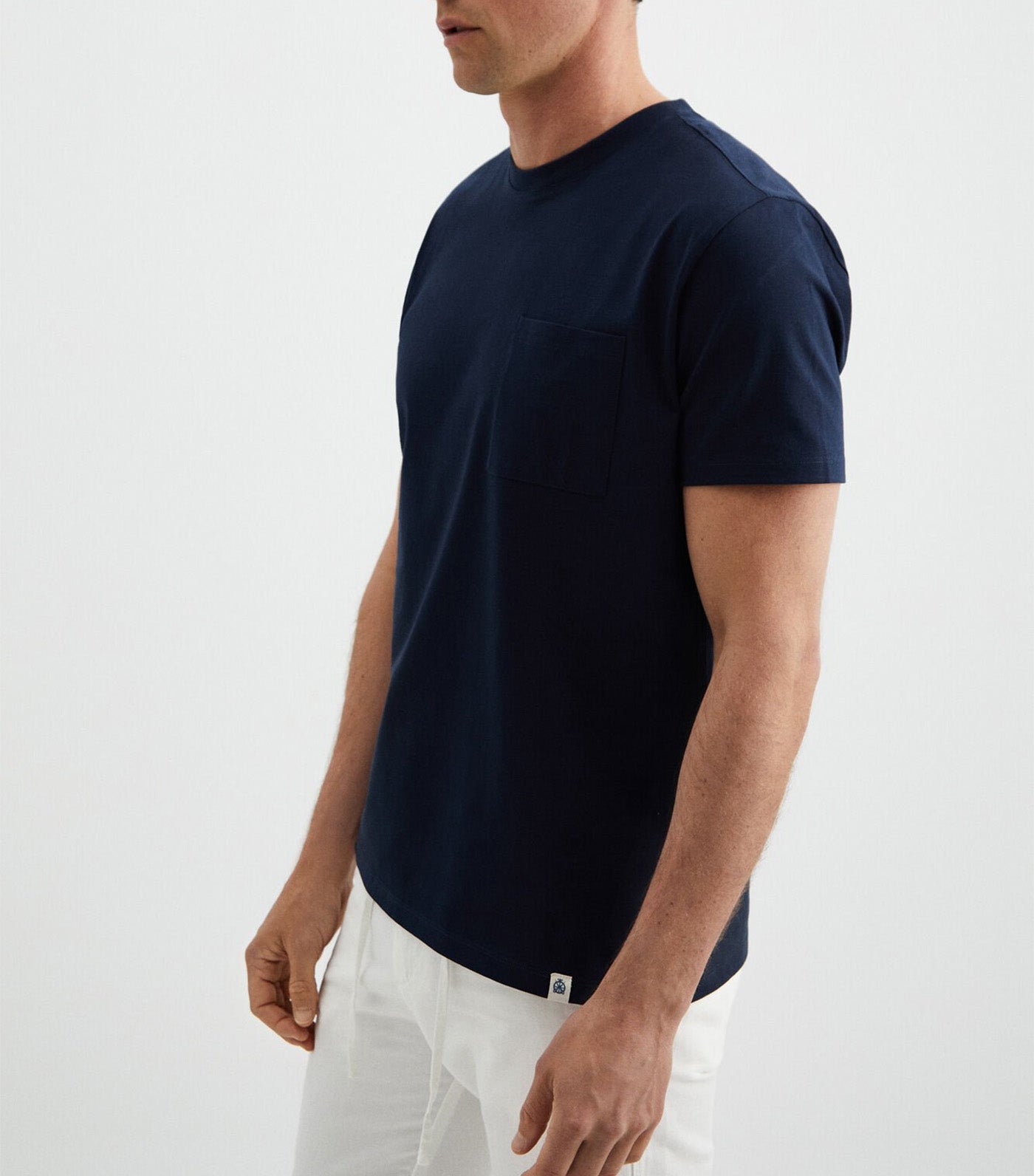 Crew Neck T-shirt with Pocket Navy