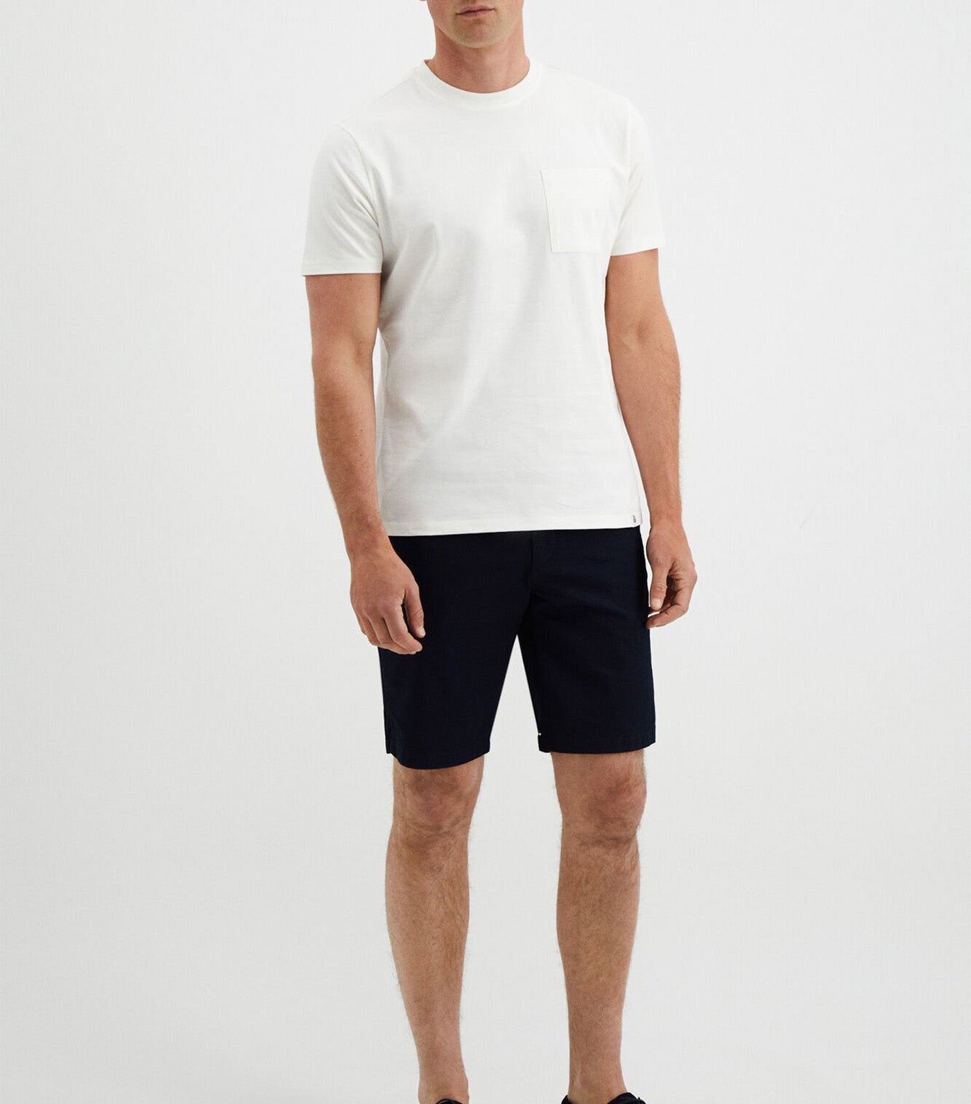 Crew Neck T-shirt with Pocket White