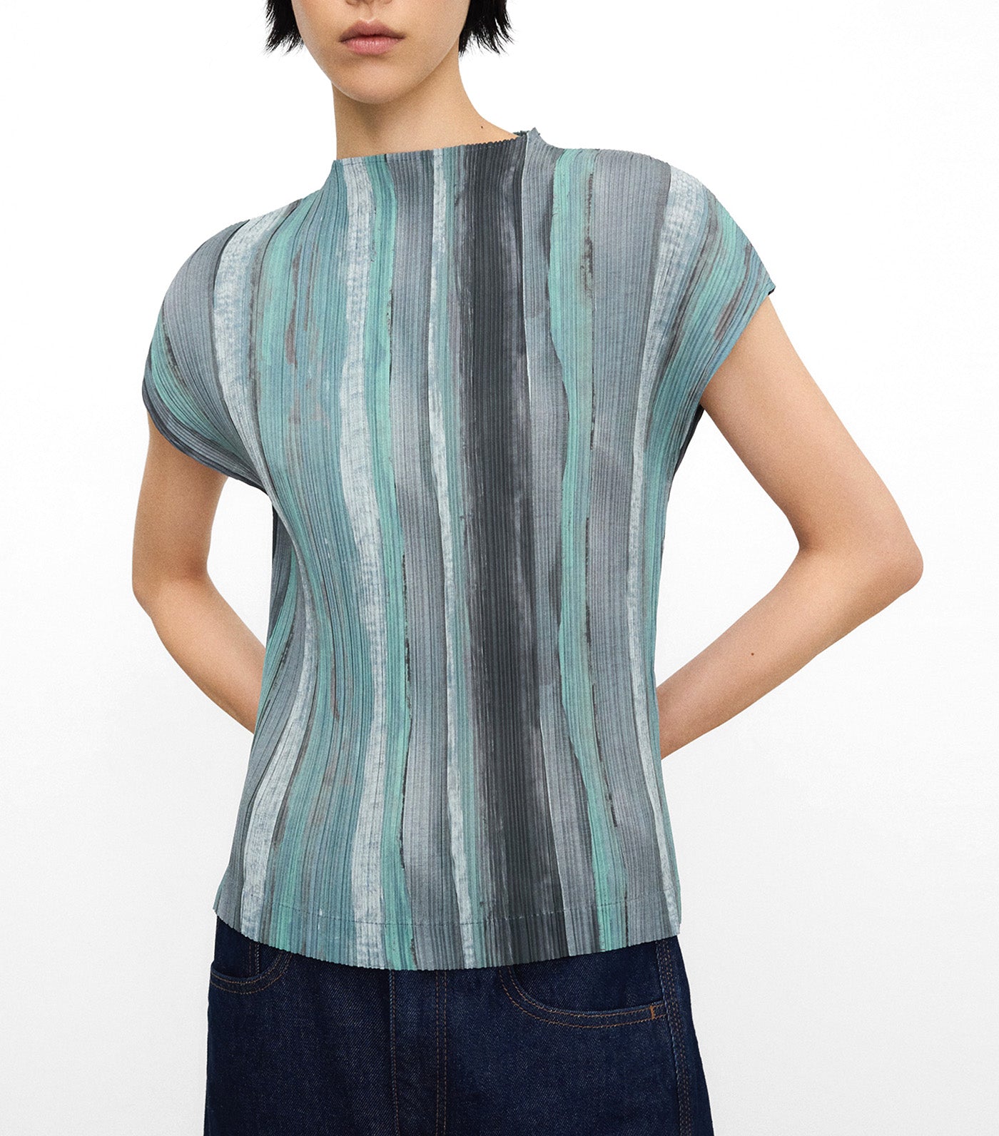 Adolfo Dominguez Printed Crinkle Top Multicolor