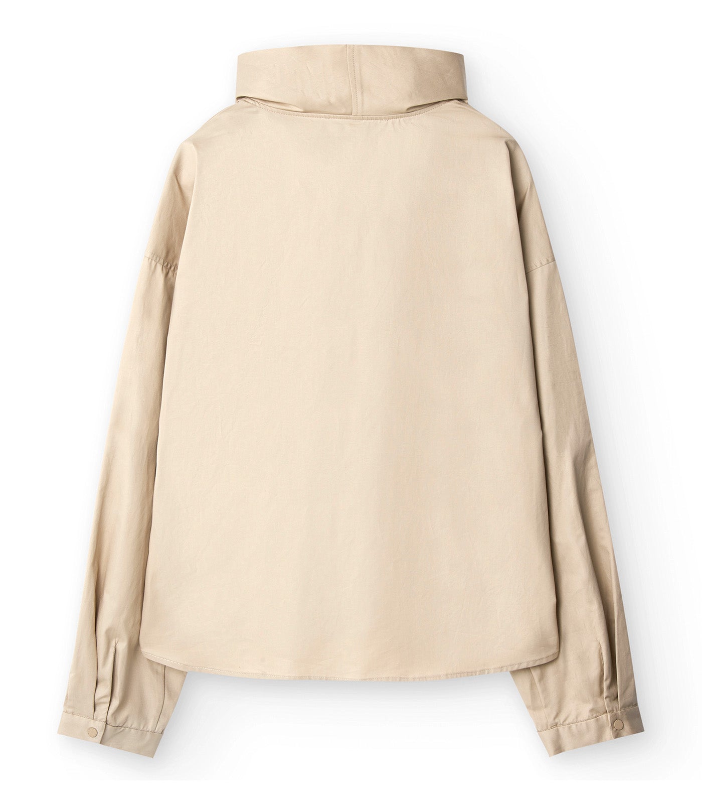 Chimney Neck Cotton Shirt Beige