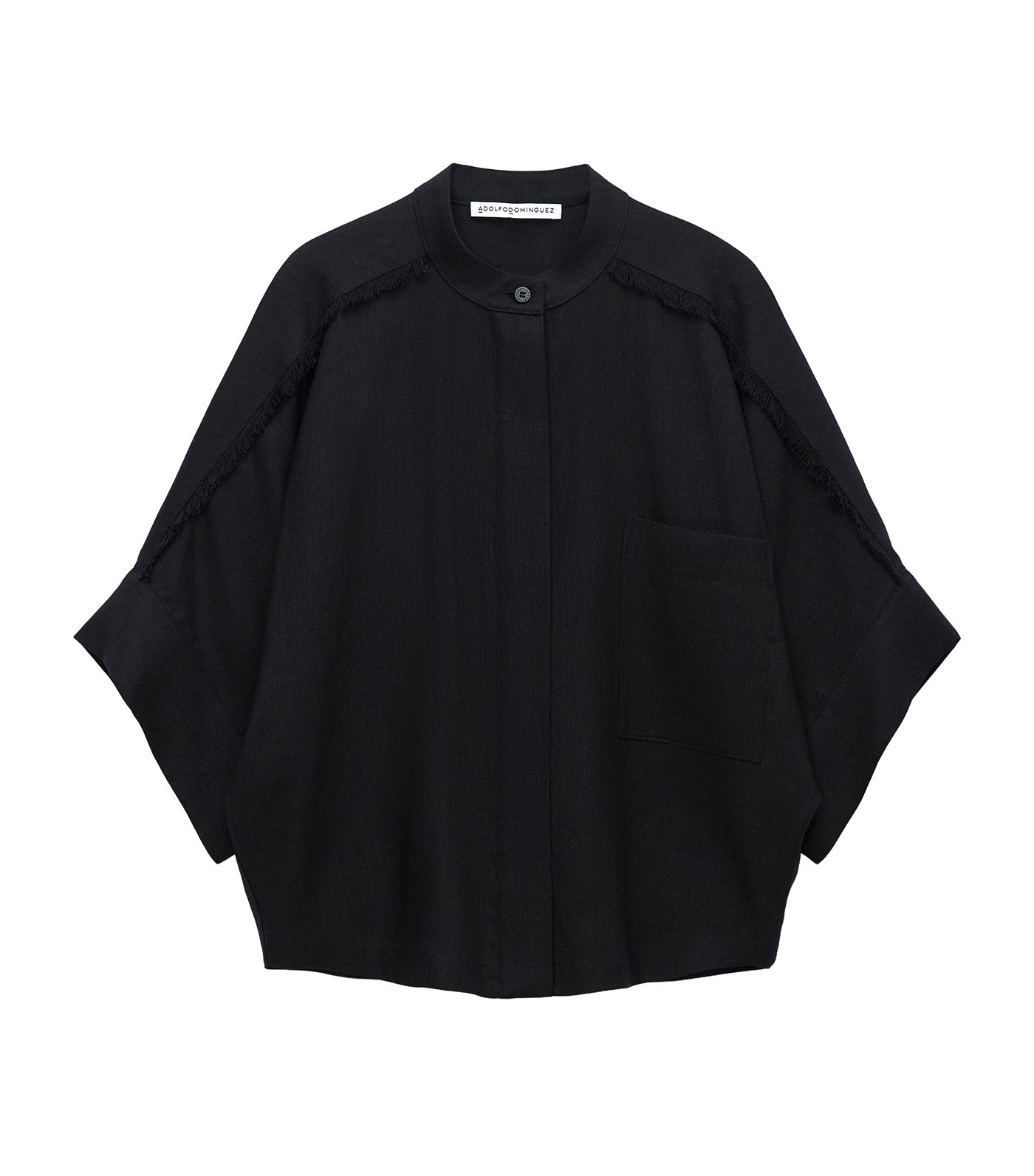 Fringed Oversize Shirt Black