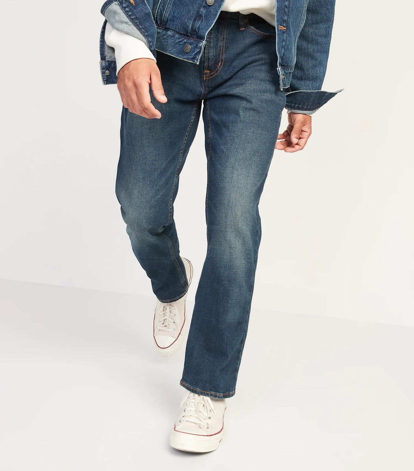 Straight Built-In Flex Jeans for Men Dark Wash