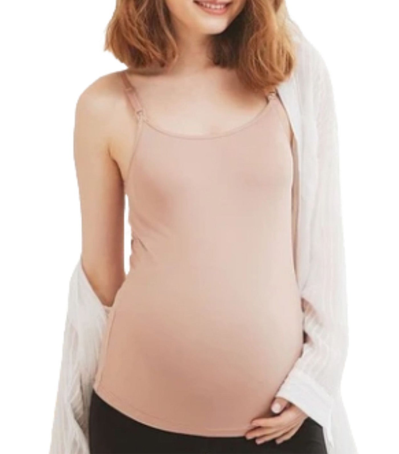 Mamaway Bra Top Antibacterial Spaghetti Strap Maternity Vest Dusty Pink