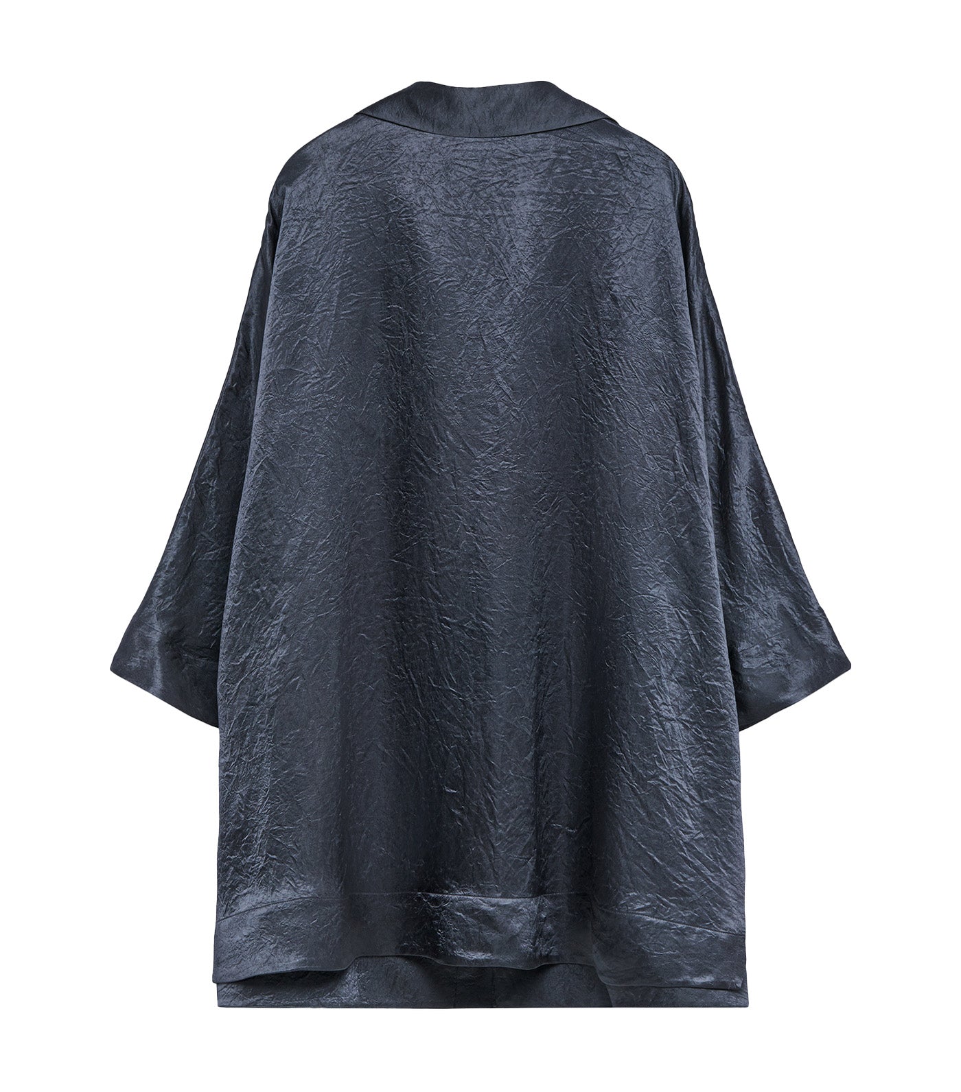Acetate Satin Oversize Shirt Dark Gray