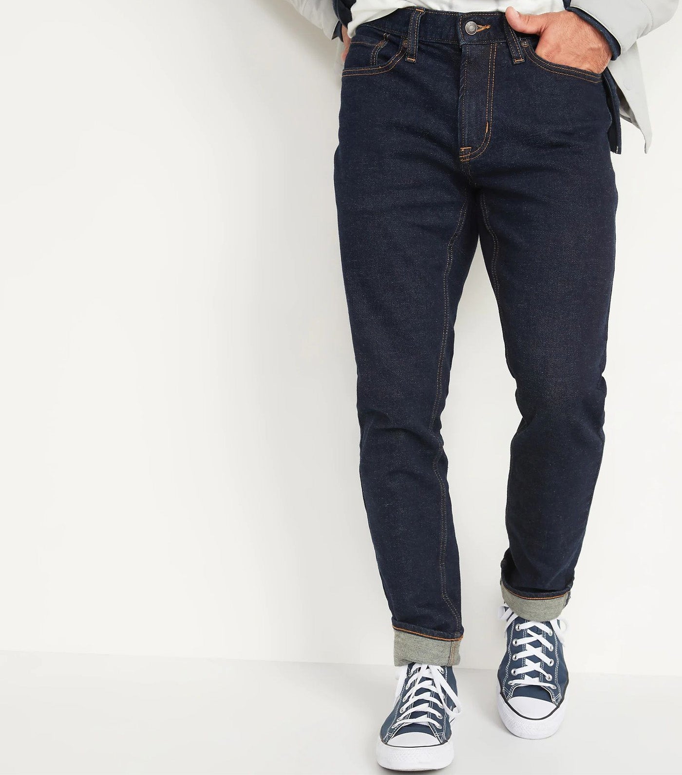 Skinny Built-In Flex Jeans For Men Rinse
