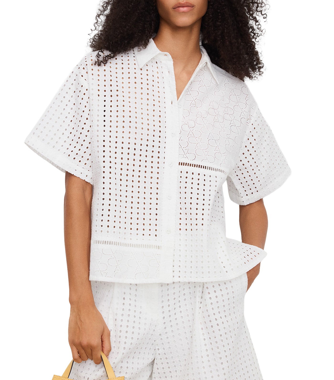 Poplin Shirt With English Embroidery White