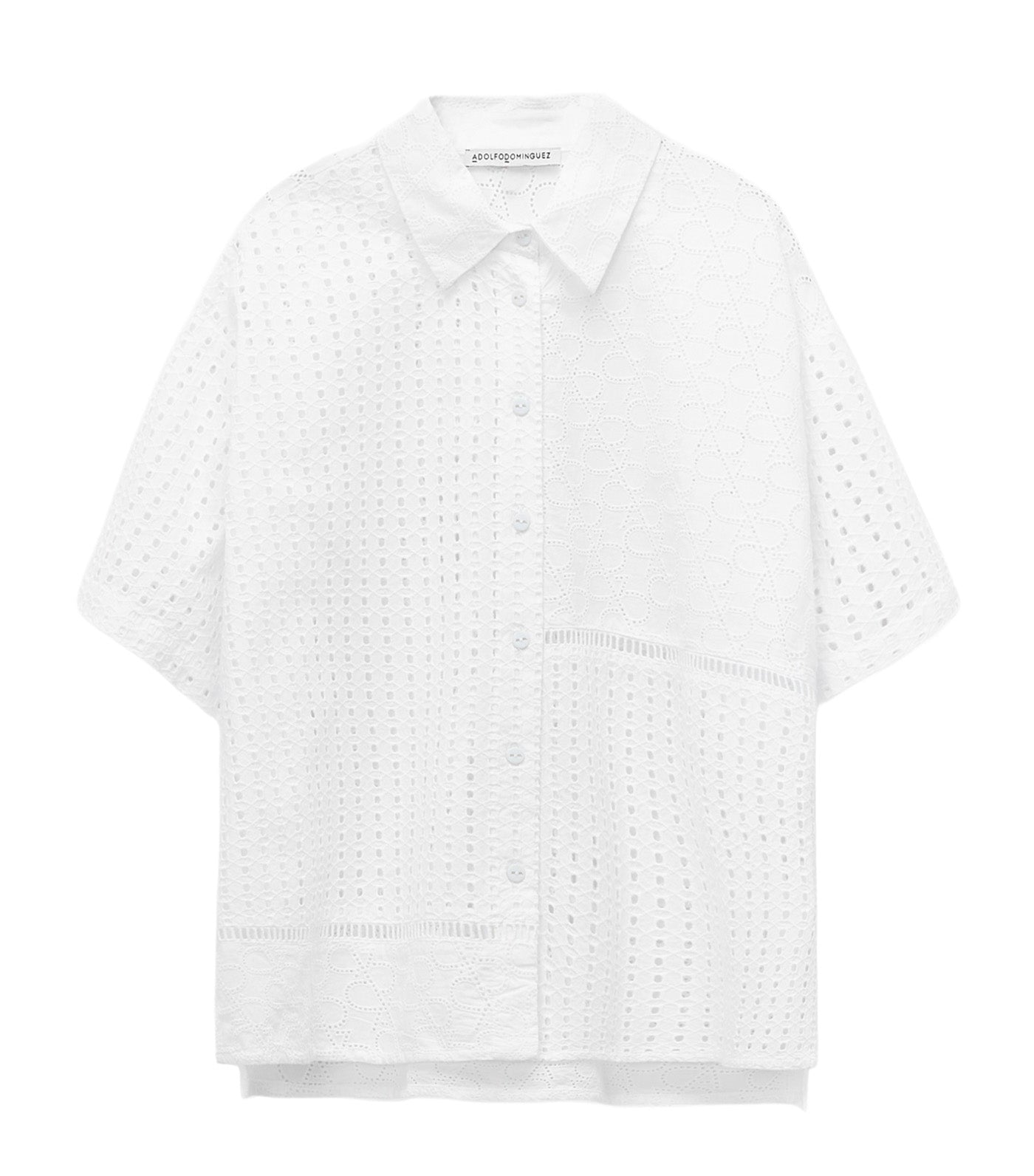 Poplin Shirt With English Embroidery White