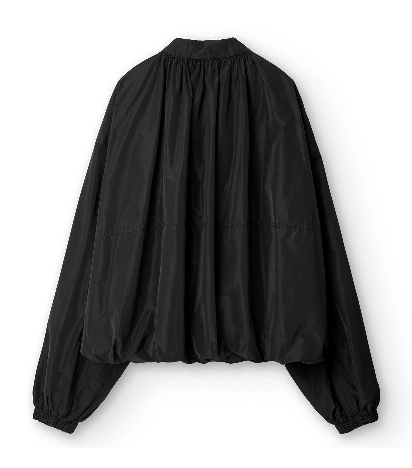 Ruched Bomber Jacket Black