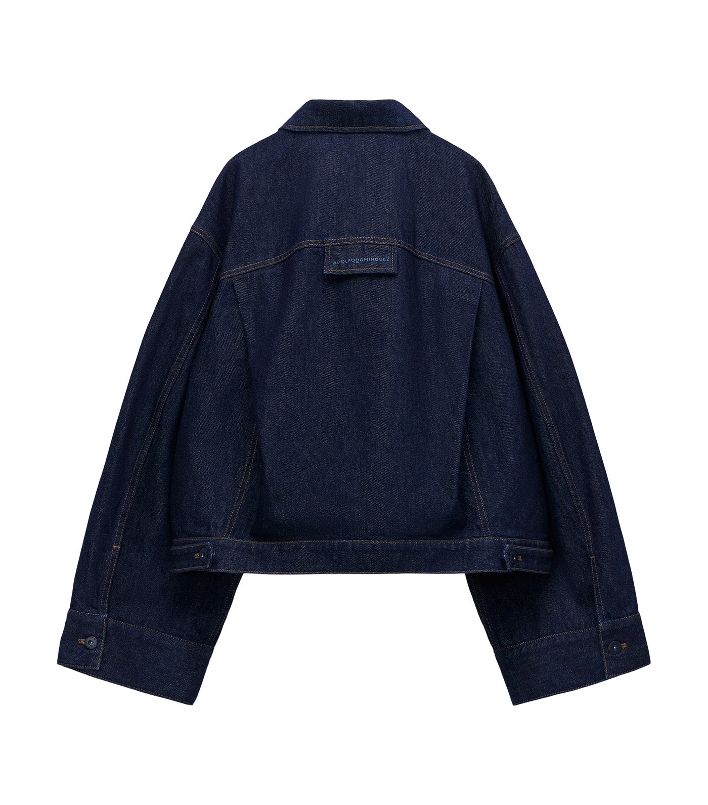 Cotton Denim Boxy Jacket Navy Blue
