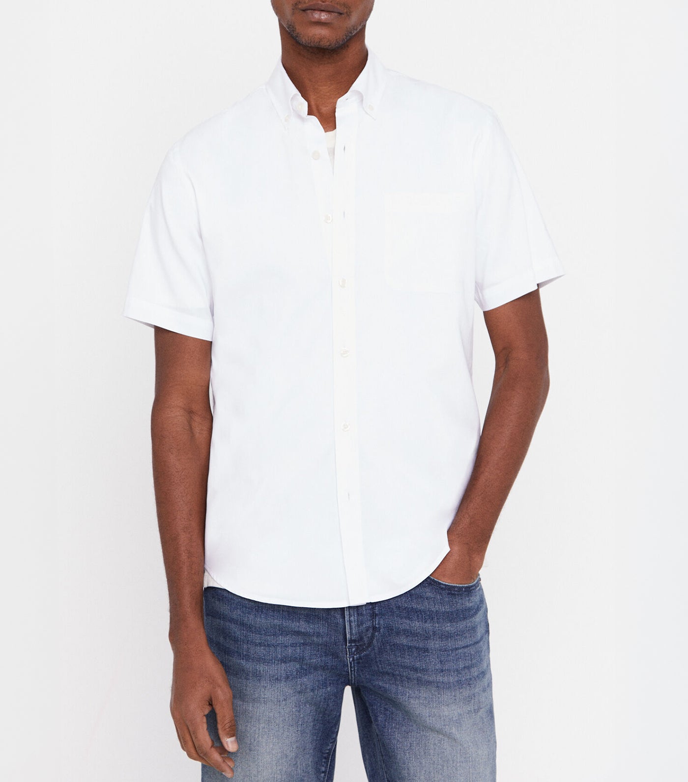 Plain Coolmax Short Sleeve Shirt White