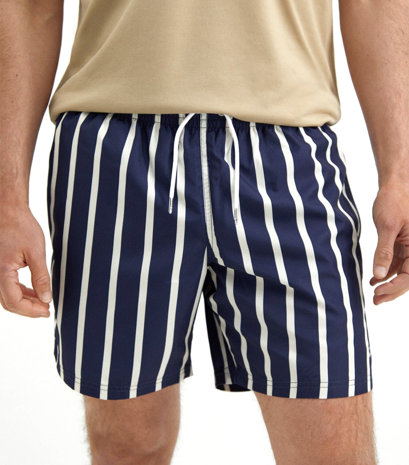 Striped Printed Swim Shorts