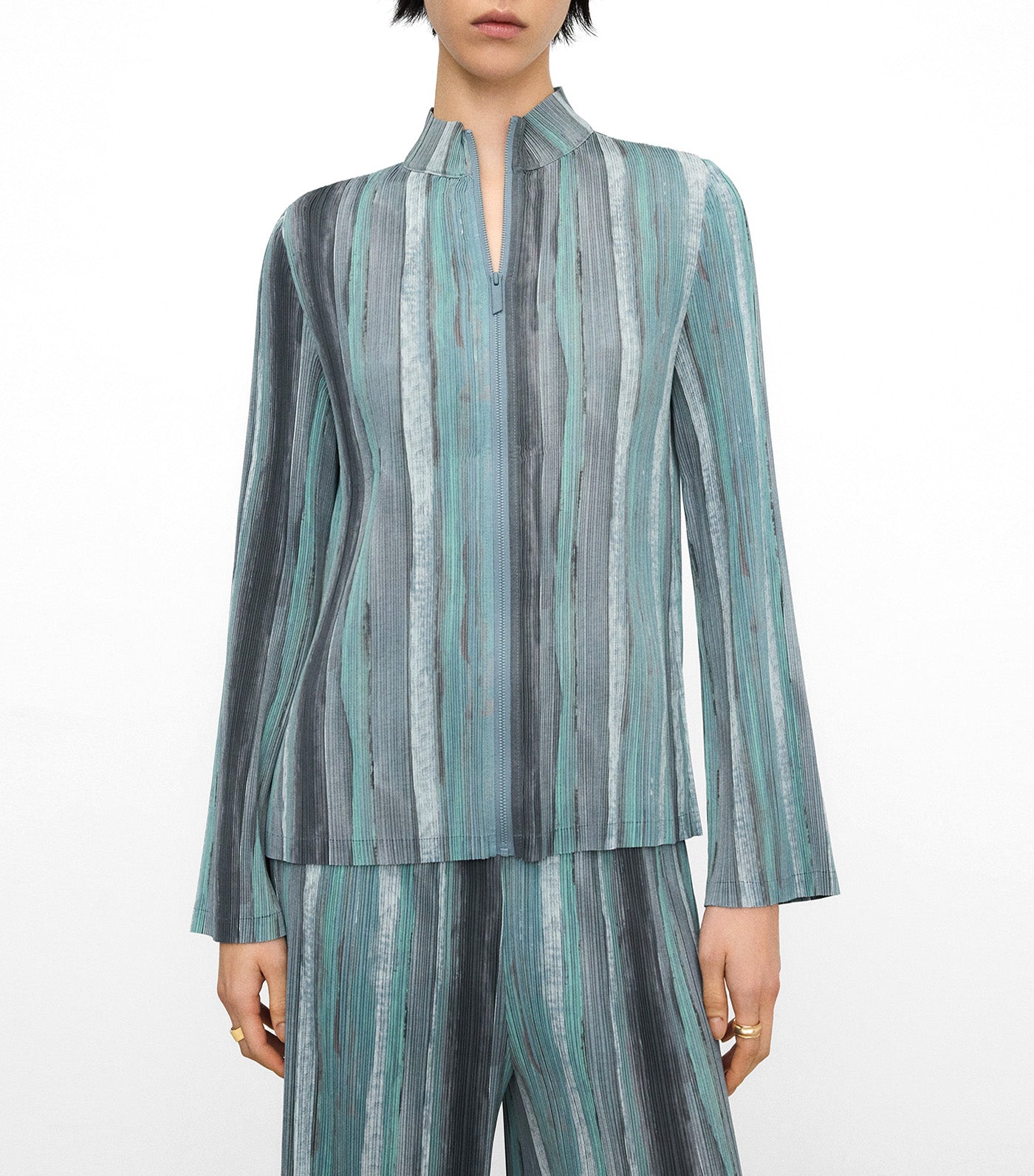 Printed Crinkle Jacket Multicolor