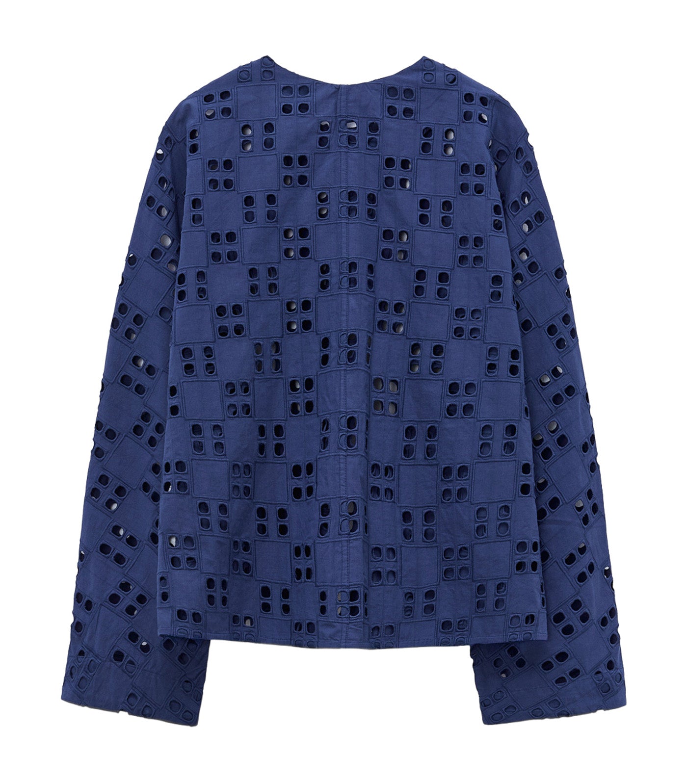 Poplin Jacket With English Embroidery Blue 
