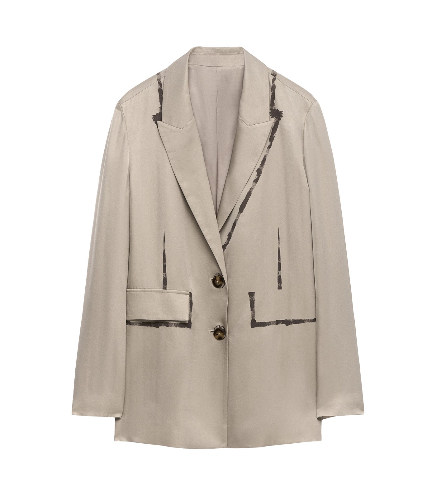 Viscose Straight Blazer Taupe