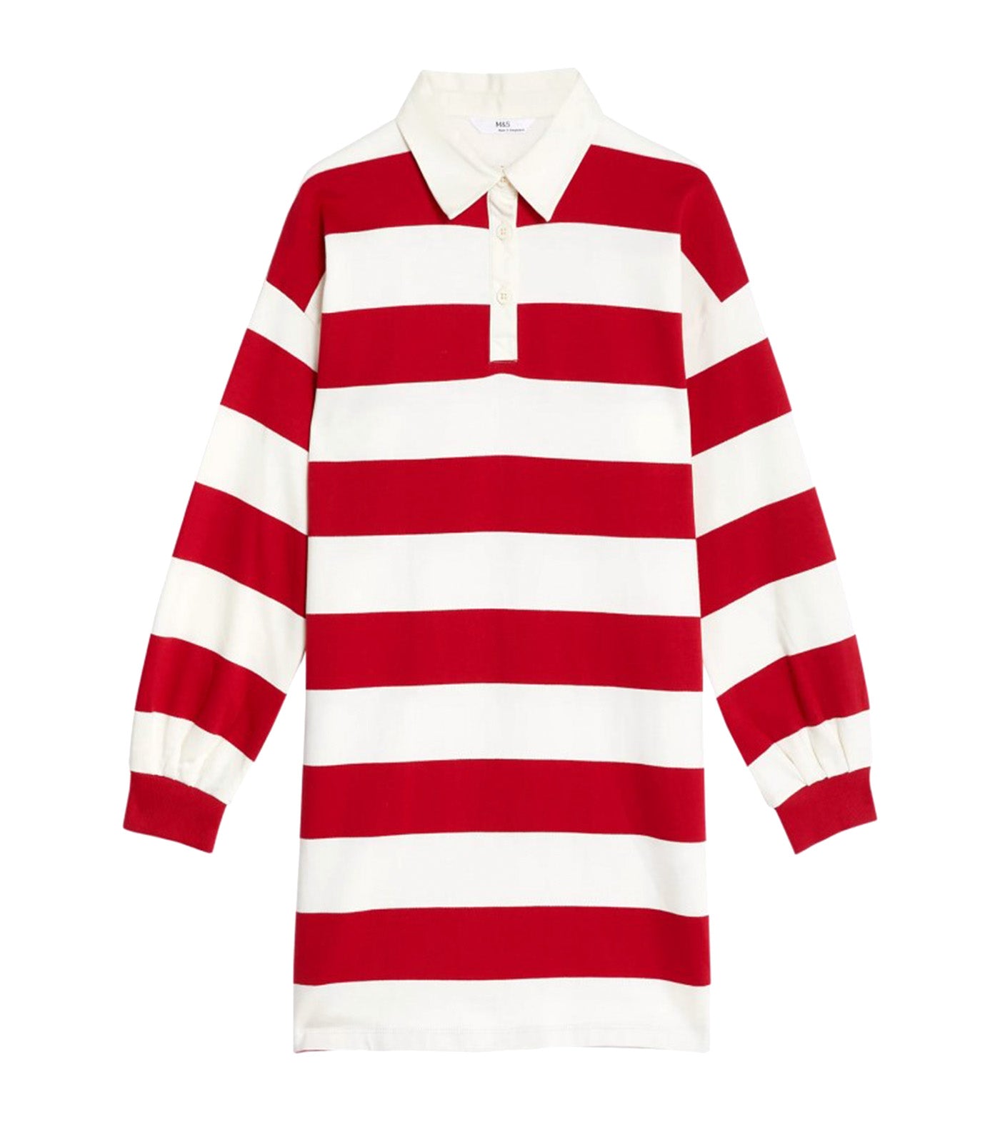 Pure Cotton Striped Dress Red
