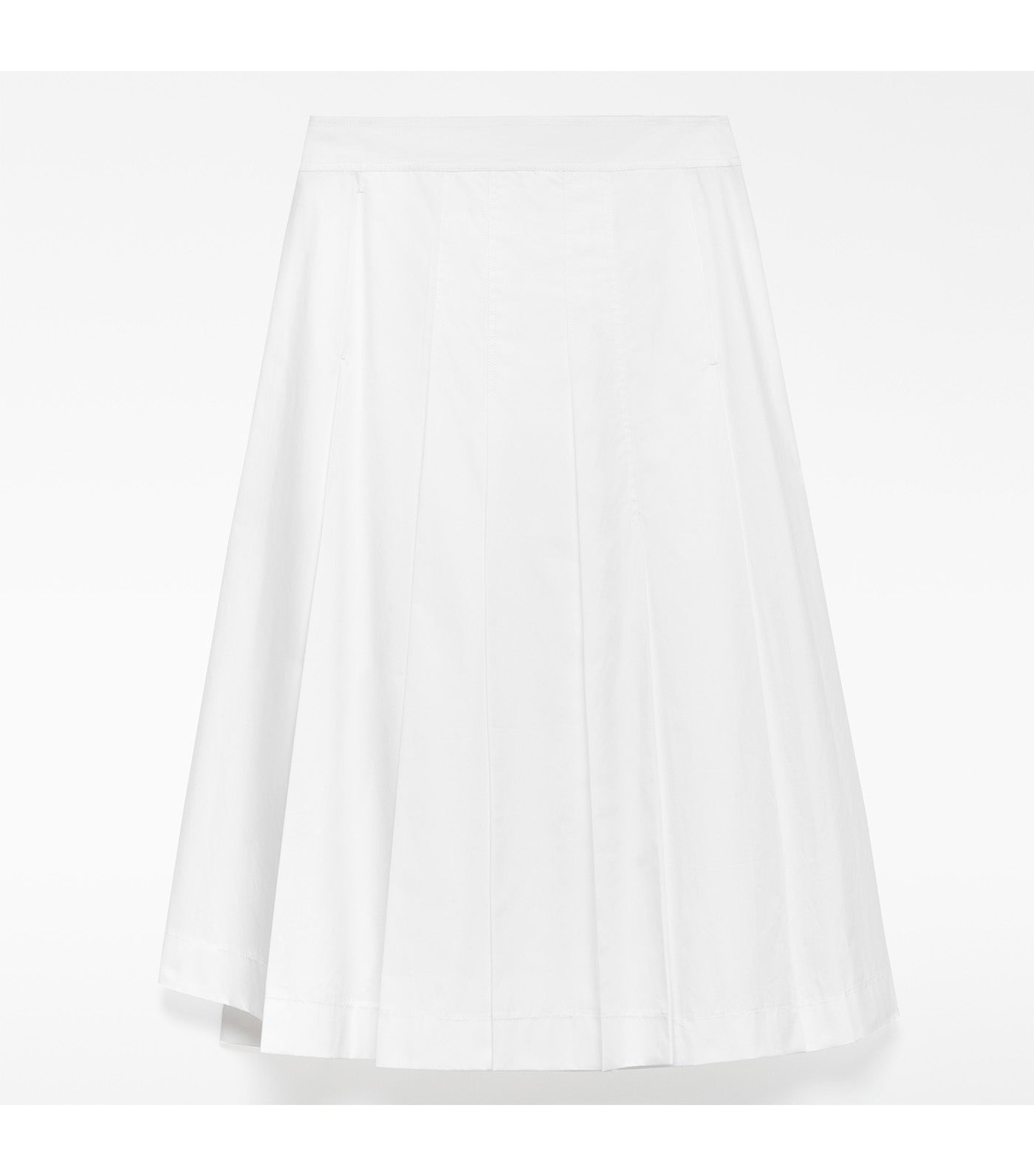 Organic Cotton Pleated Skirt White
