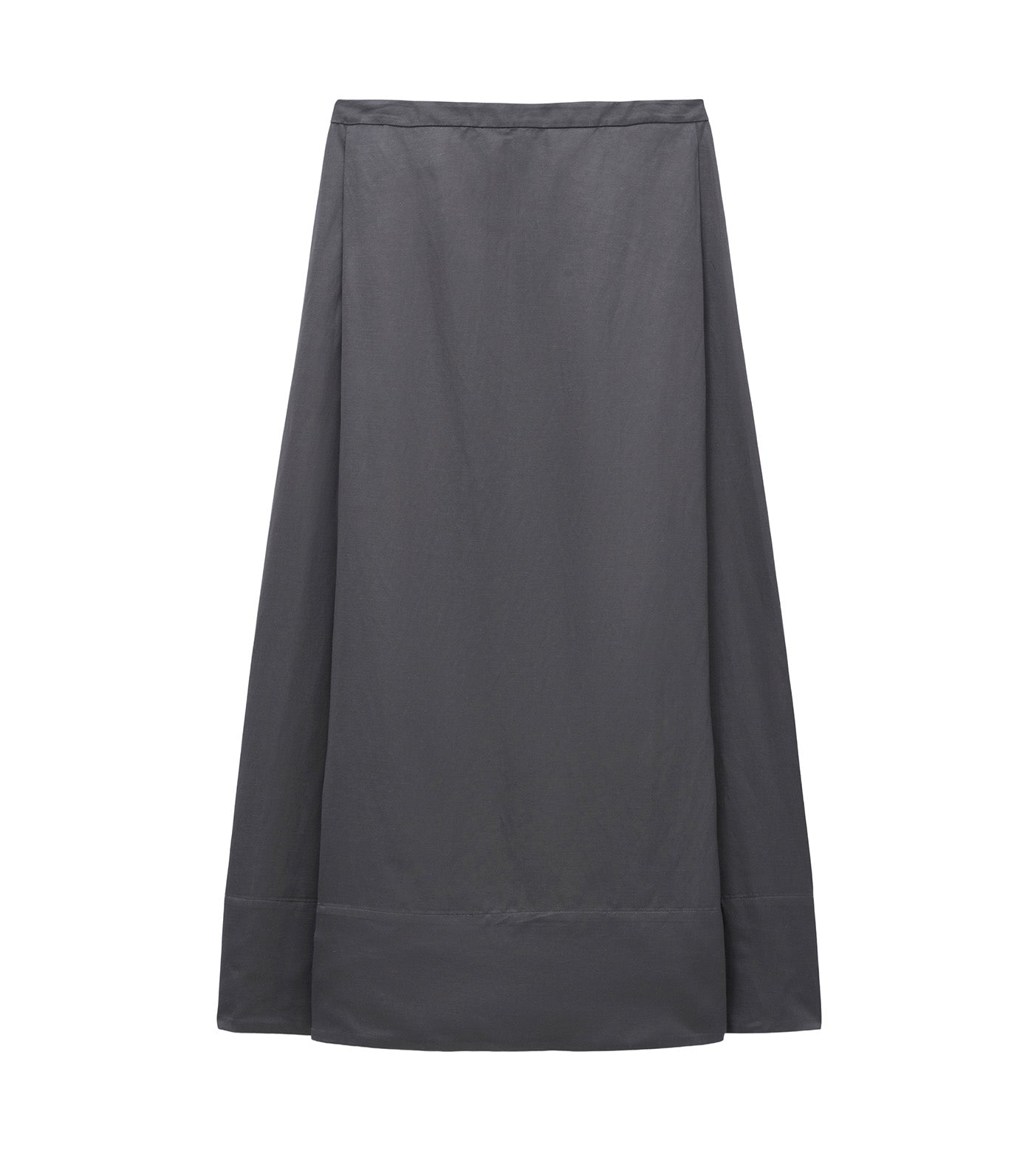 Pleated A-Line Midi Skirt Charcoal Gray