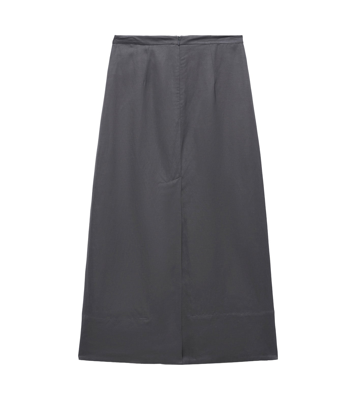 Pleated A-Line Midi Skirt Charcoal Gray
